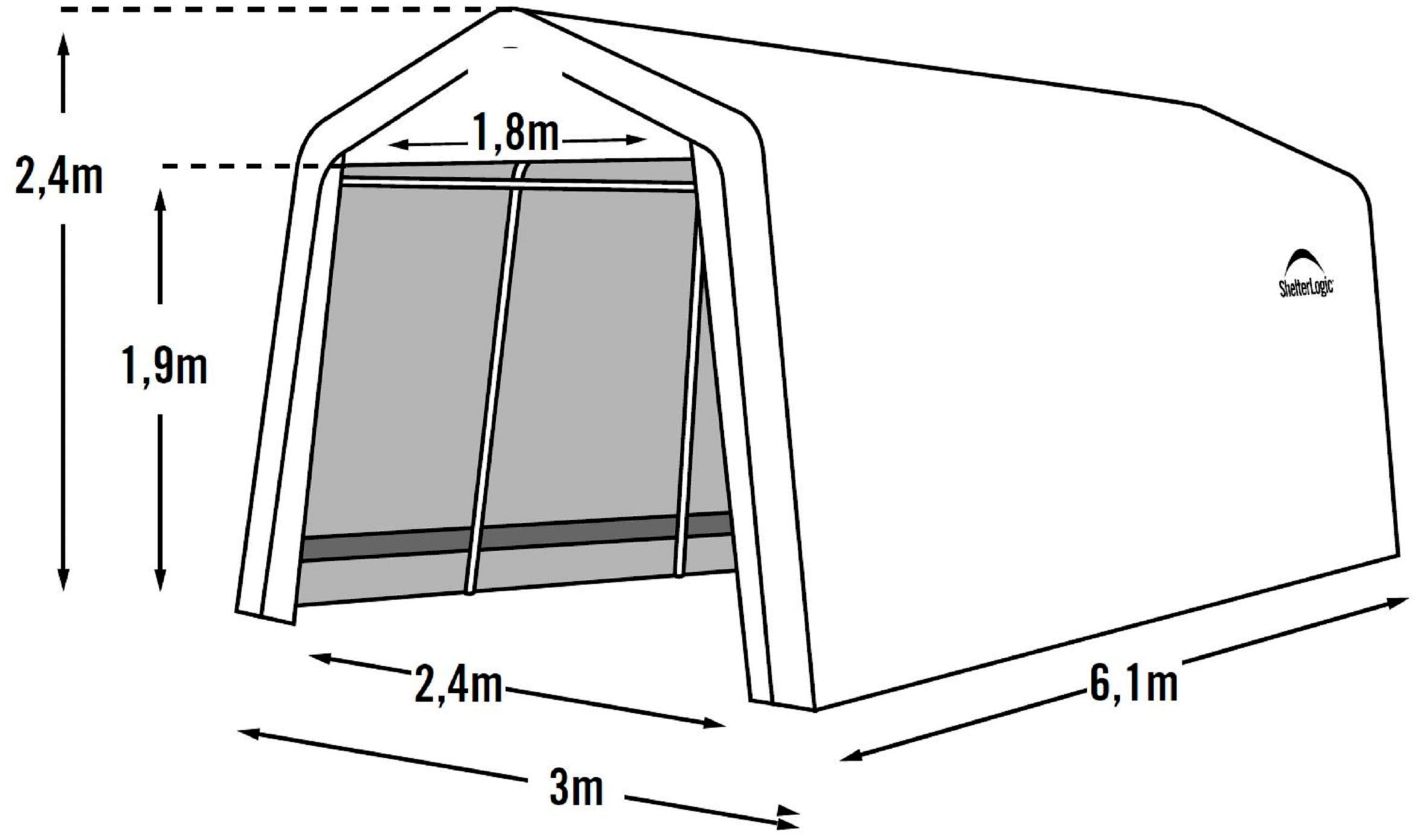 ShelterLogic Garage »Garage-in-a-Box«, sehr schneller Auf- und Abbau, BxTxH: 300x610x240 cm