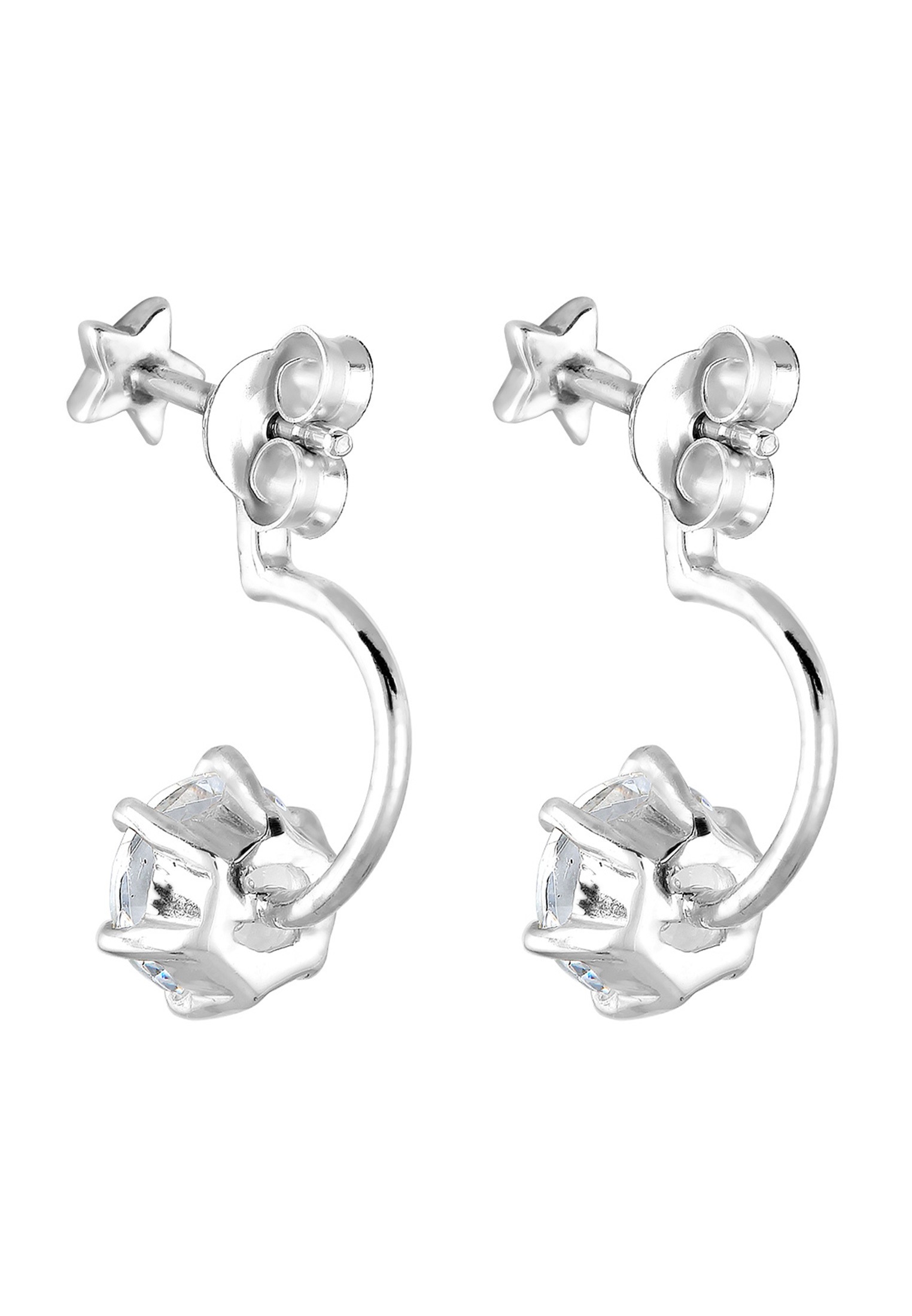 Elli Paar Ohrstecker »Ohrringe Front-Back Sterne Kristalle 925 Silber«
