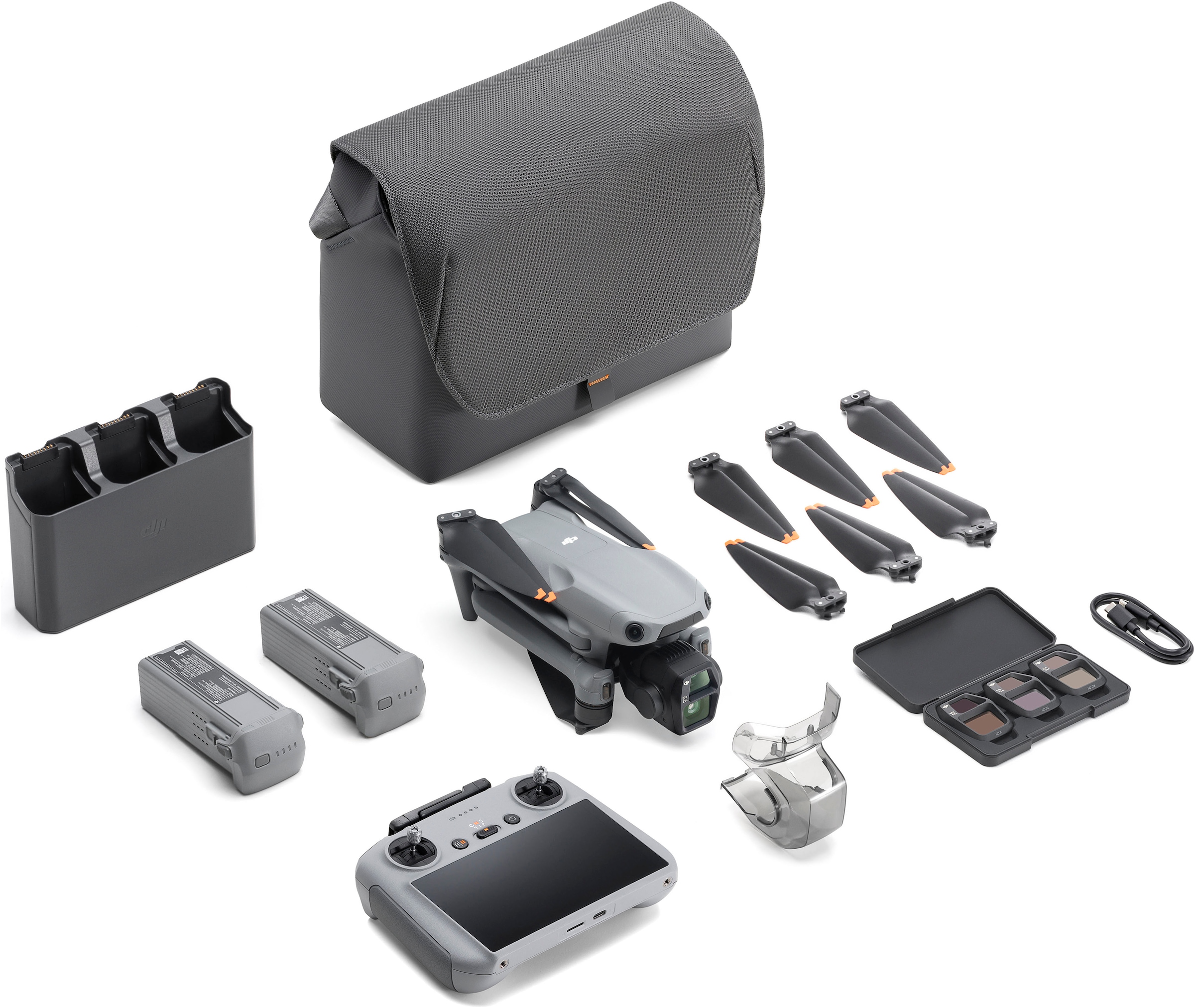 DJI Drohne »Air 3S Fly More Combo (DJI RC 2)«, (DJI RC 2 Fernsteuerung, 3 Akkus, Ladestation und Umhängetasche)