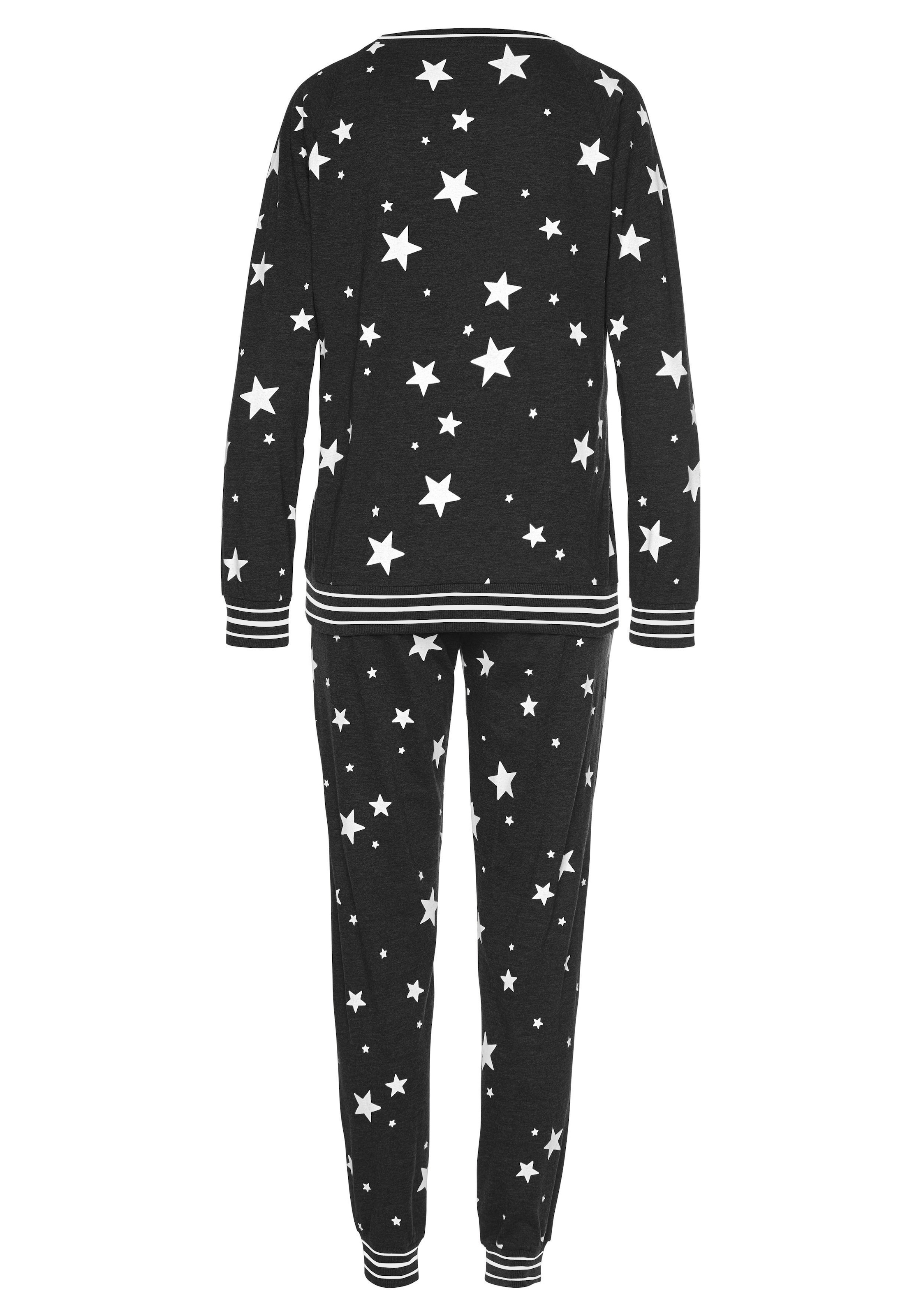 Vivance Dreams Pyjama, (2 tlg.), mit Sternedruck