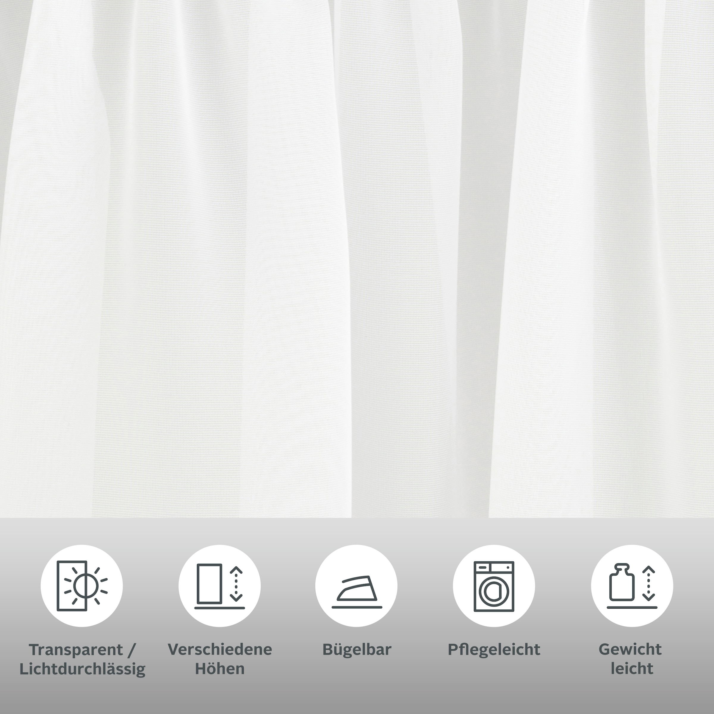 my home Gardine »Eby«, (1 St.), Vorhang, Fertiggardine, Store, transparent