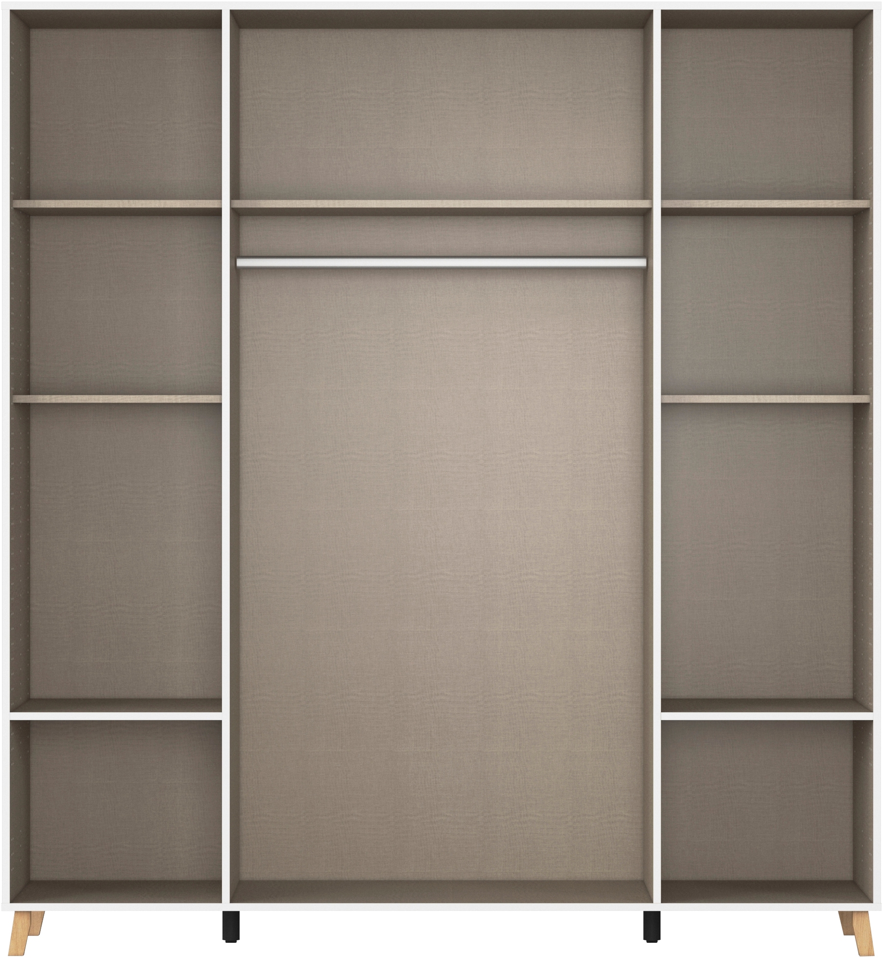 rauch Drehtürenschrank »Kleiderschrank Schrank Garderobe Wäscheschrank SHINJO«, (in 3 verschiedenen Ausstattungen BASIC/CLASSIC/PREMIUM), Griffe und Füße aus Massivholz mit 2 Schubladen MADE IN GERMANY