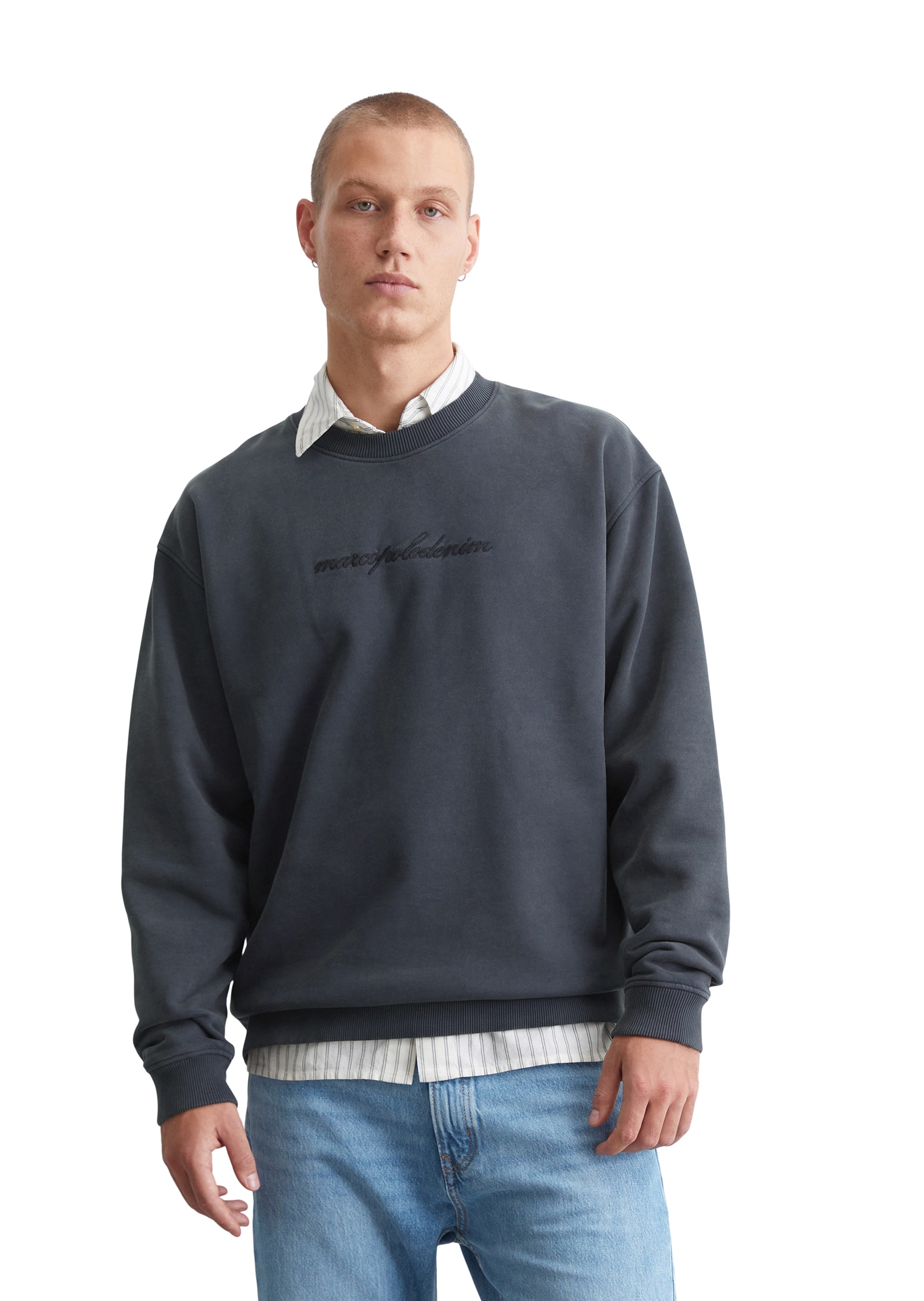 Marc O'Polo DENIM Sweatshirt, mit Ton-in-Ton-Stickerei