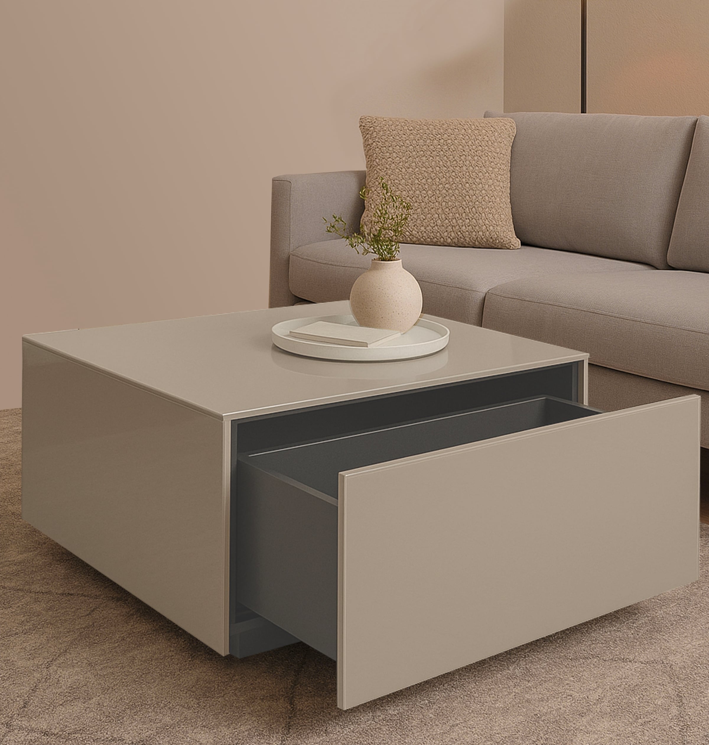 Mäusbacher Couchtisch Couchtisch auf Rollen BHT 75/42/75 cm mit 1 Schublade, 1 offenes Fach