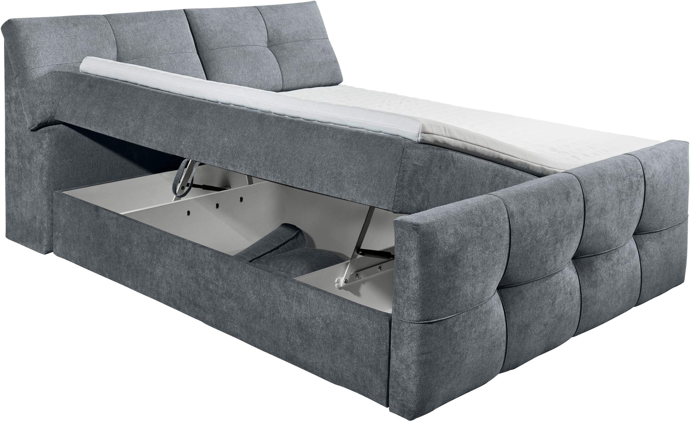 ED EXCITING DESIGN Boxbett »Redmond« 5 Stk. tlg. inkl. Zwei Bettkästen, Stauraum im Kopfteil und Topper