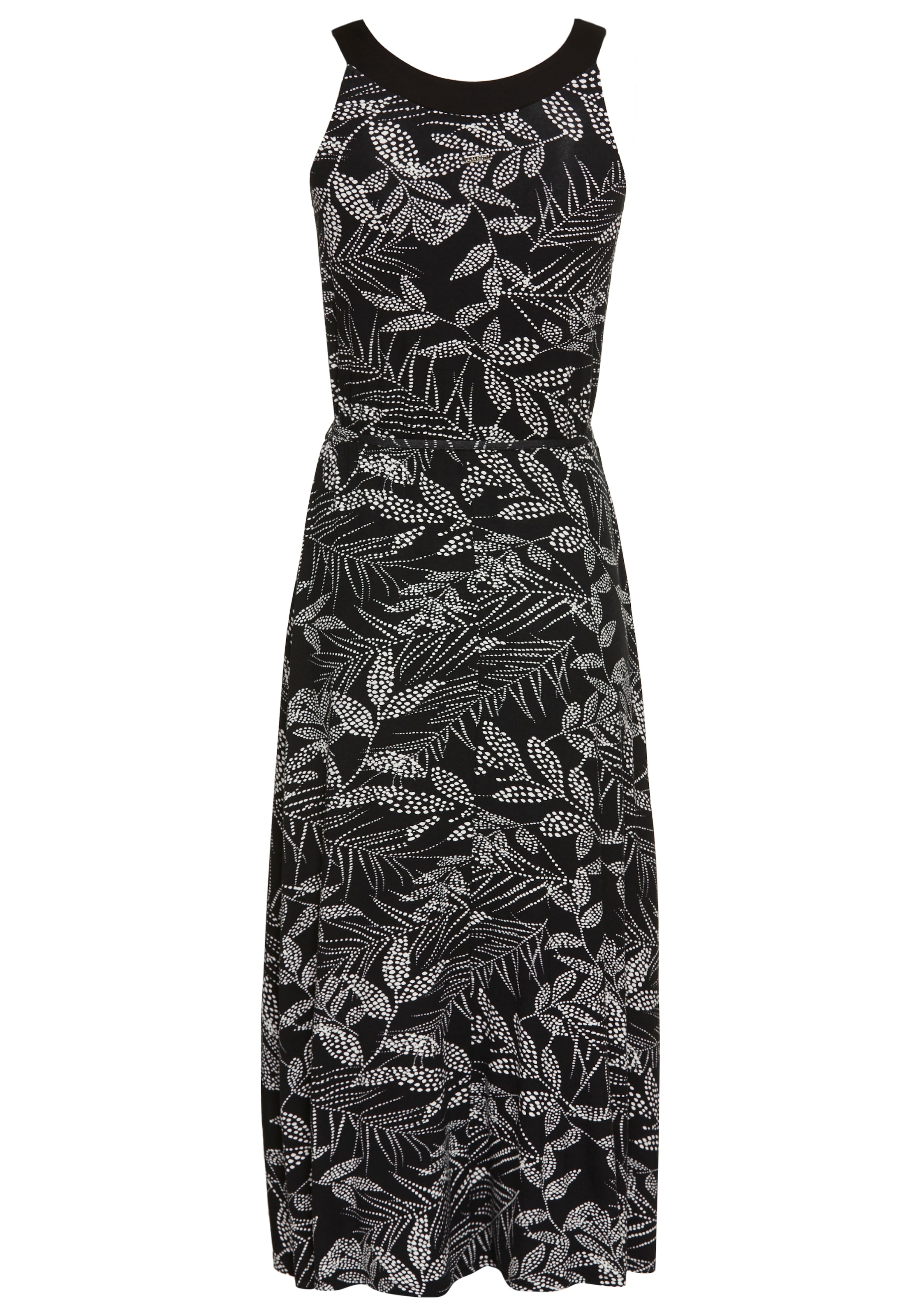 Laura Scott Midikleid, Rundhalsausschnitt mit Kontrasteinsatz - NEUE KOLLEKTION