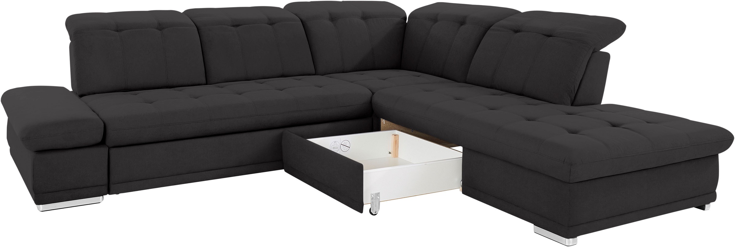 COTTA Ecksofa »Holiday L-Form mit Sitztiefen-, Armteil- und Kopfteilverstellung« wahlweise mit Bettfunktion & Bettkasten