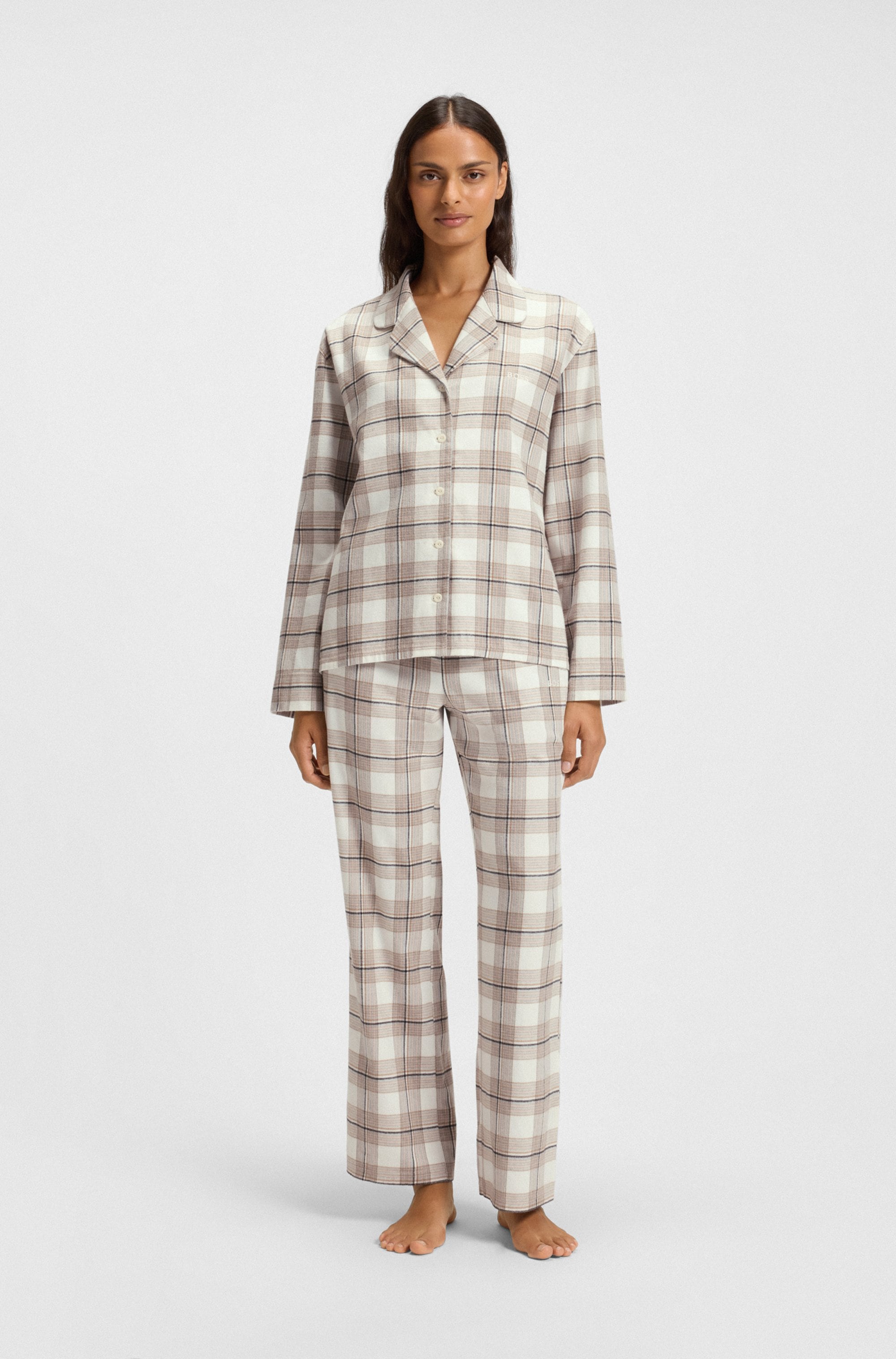BOSS Pyjamaoberteil »Holiday«, kariert, aus weichem Flanell, normale Passform