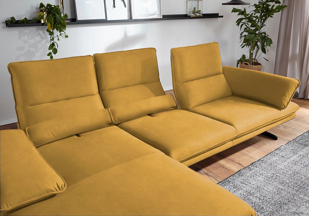 W.SCHILLIG Ecksofa »broadway, Designsofa mit tollem Sitzkomfort«, Sitztiefenverstellung, Kopfteil- & Seitenteilverstellung, Breite 291cm