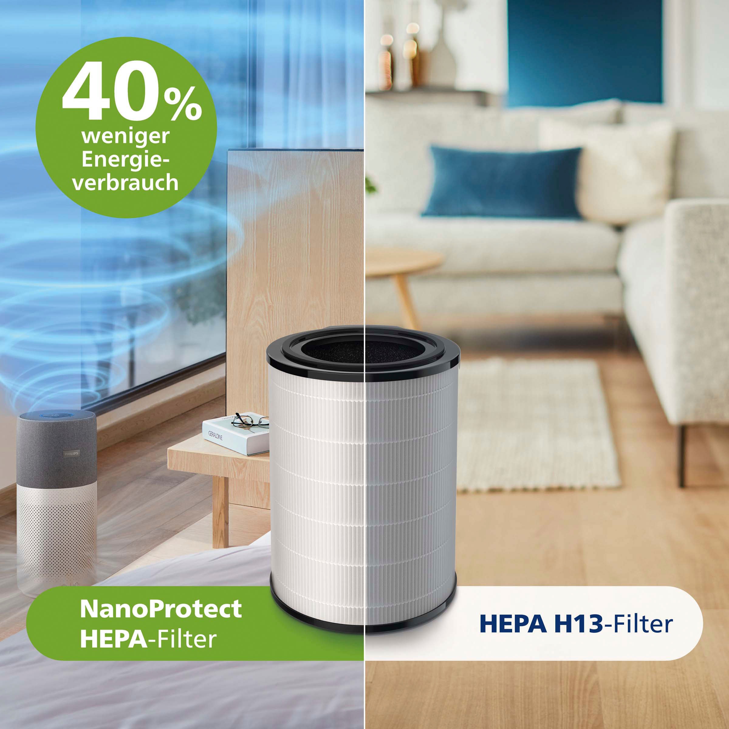 Philips Luftreiniger »AC3033/10 3000i Serie«, für 104 m² Räume, mit App-Anbindung und für Allergiker geeignet