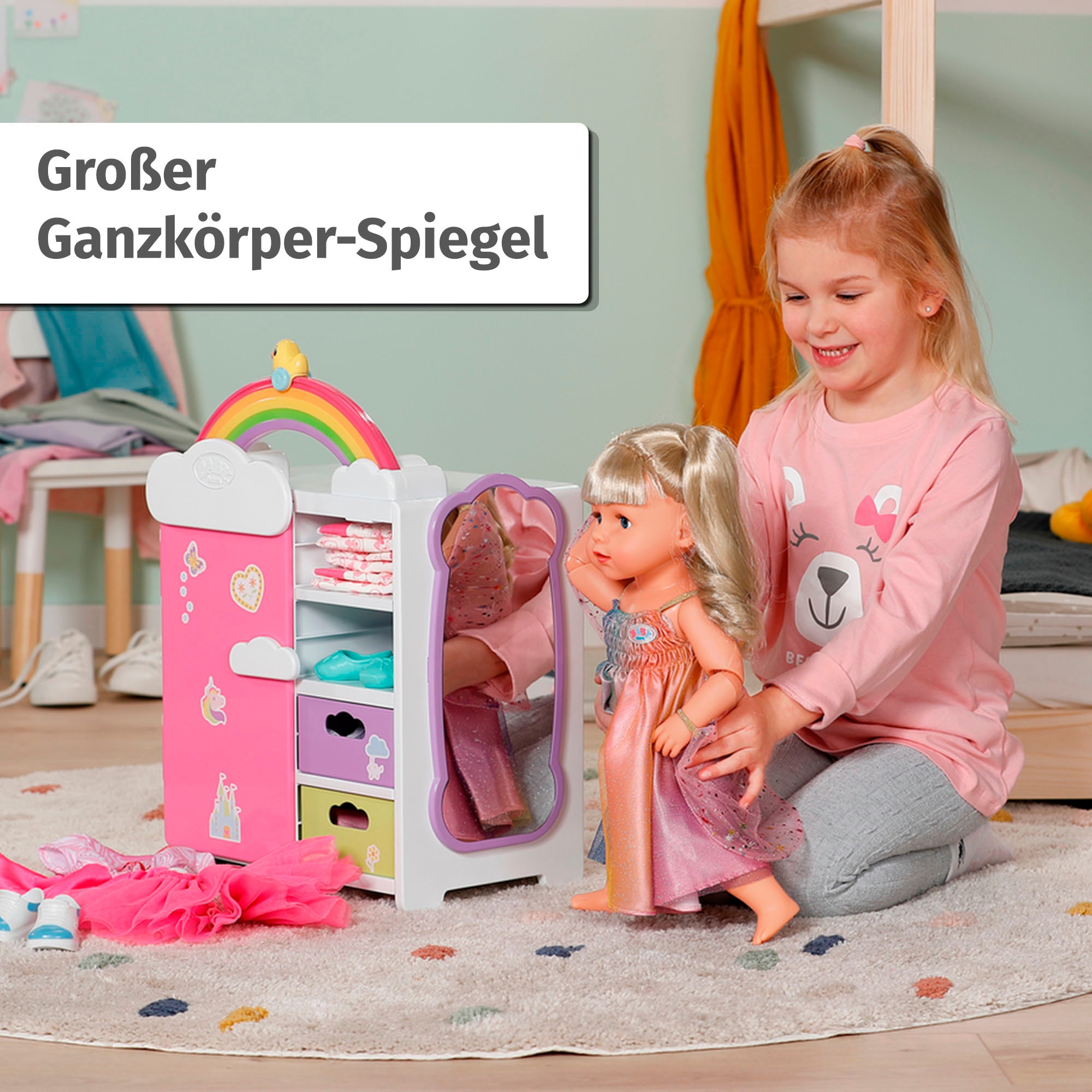 Baby Born Puppenkleiderschrank »Regenbogen«, mit Licht- und Soundeffekt