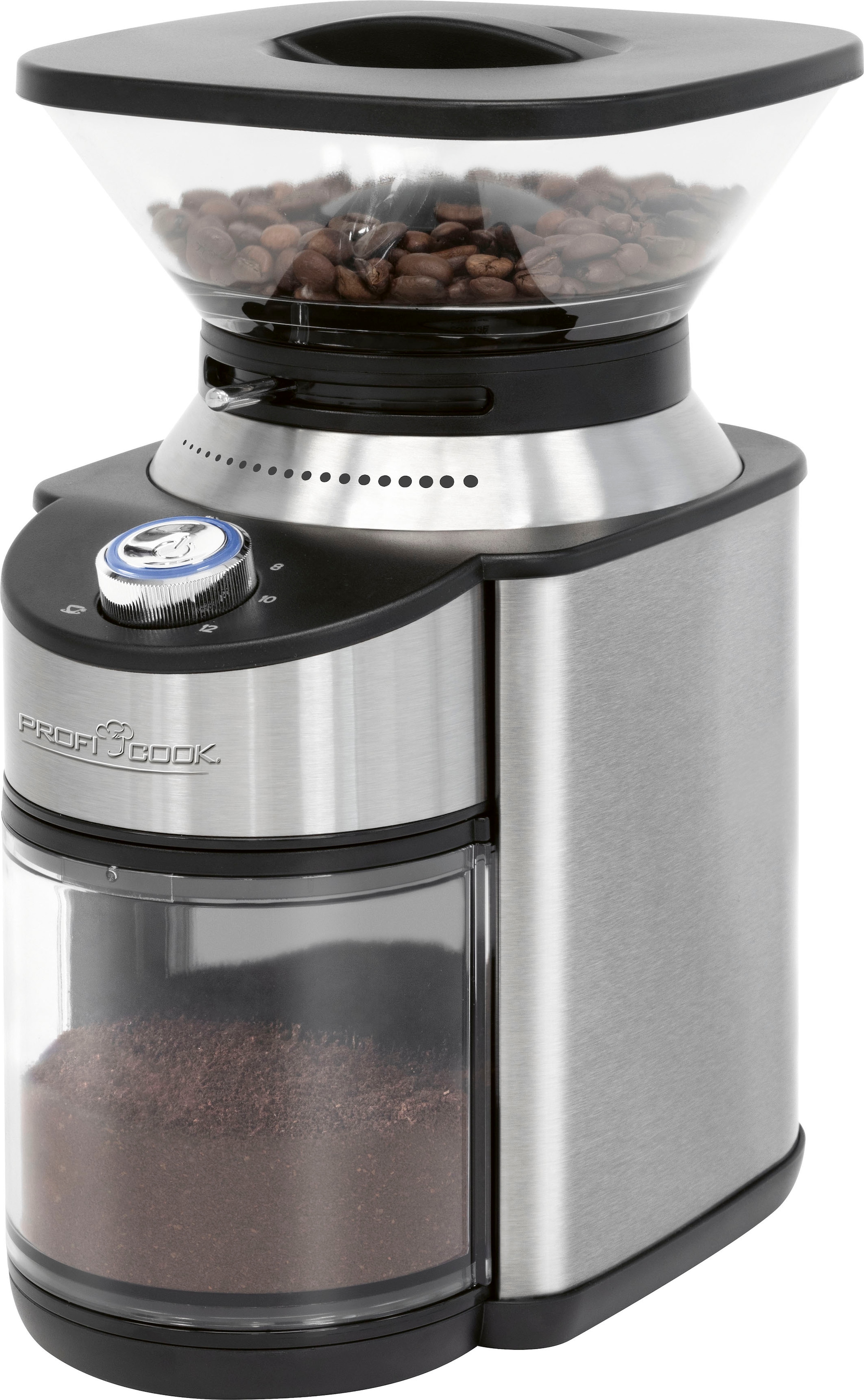 Kaffeemühle »PC-EKM 1205«, 200 W, Kegelmahlwerk, 230 g Bohnenbehälter, inox