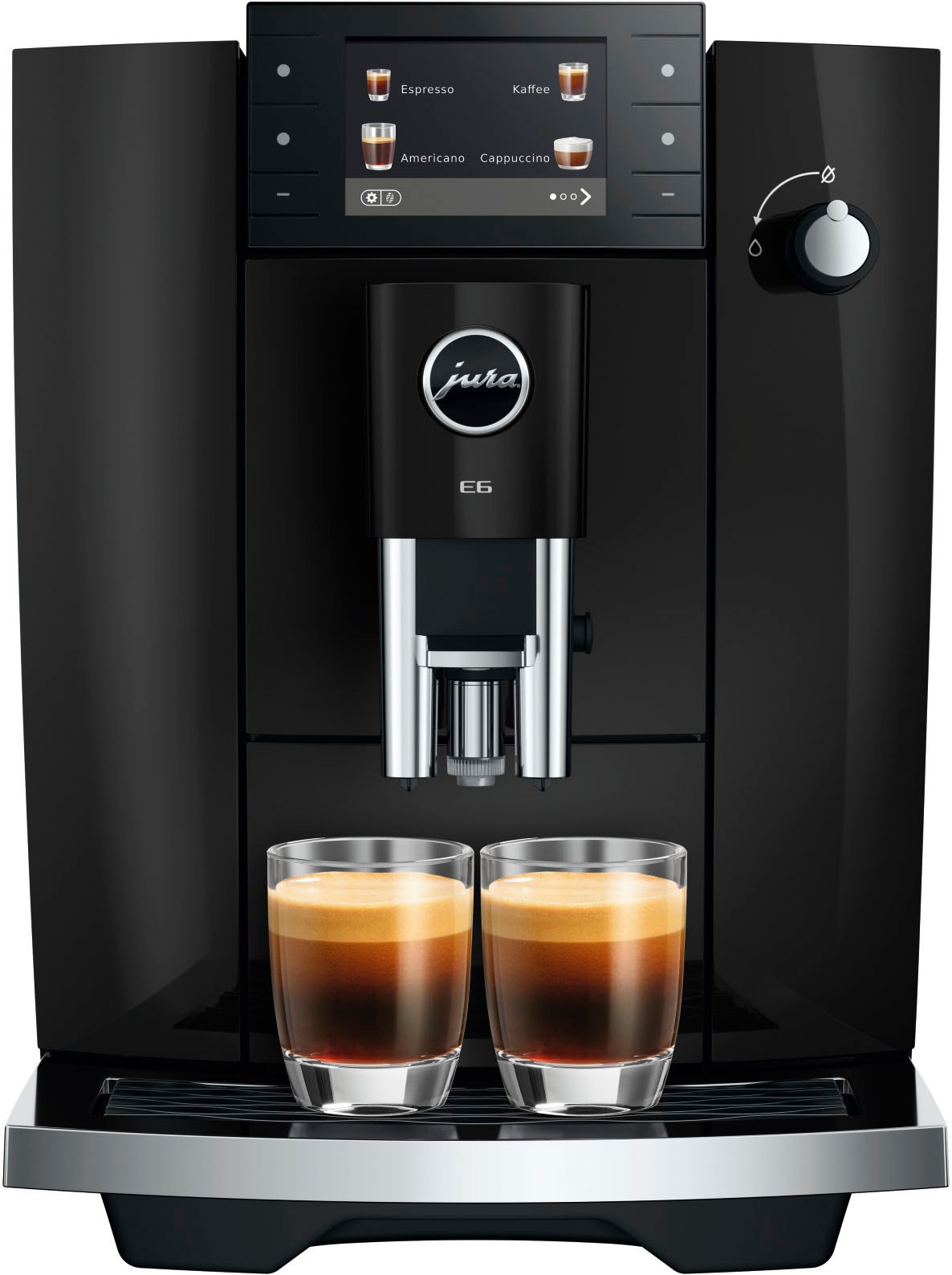 JURA Kaffeevollautomat »15642 E6 (ED), Piano Black« 17 Spezialitäten, Hot&Light Brew, Energiesparmodus,
