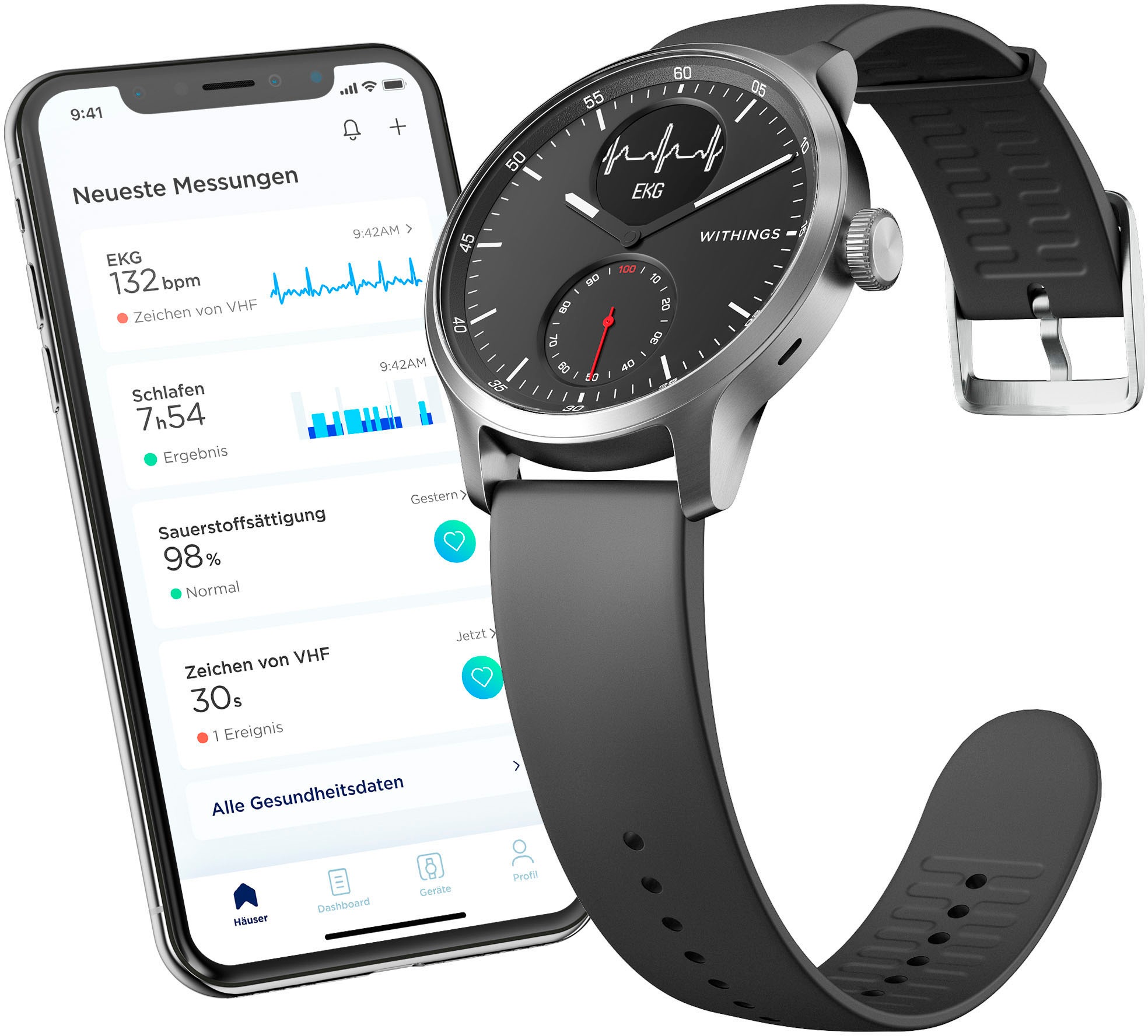 Withings Smartwatch »ScanWatch, 42mm«, Proprietär,)