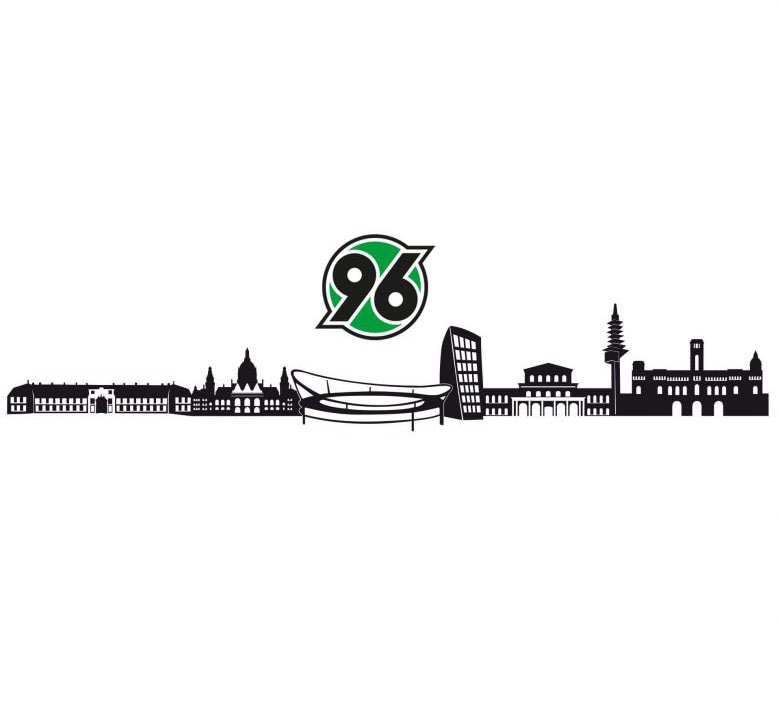 Wandtattoo »Fußball Hannover 96 Skyline + Logo«, (Set), selbstklebend, entfernbar