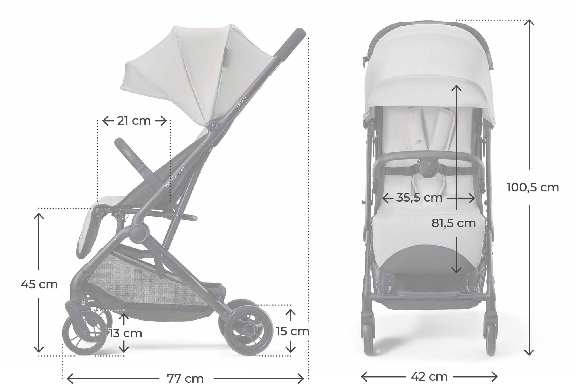 Kinderkraft Kinder-Buggy »INDY 3« 15 kg