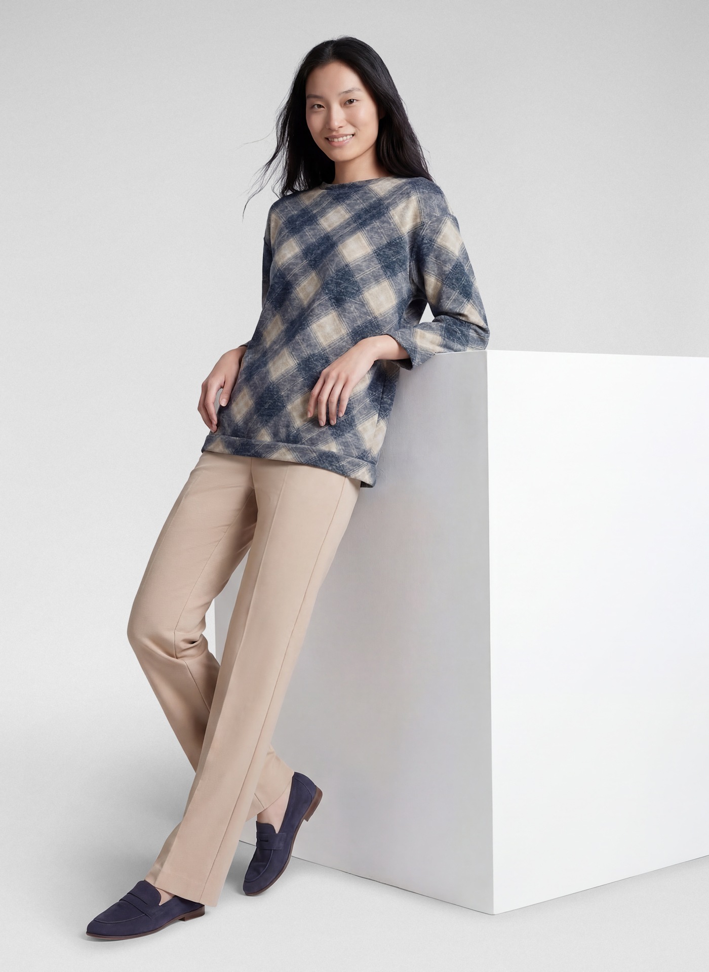Rabe 3/4-Arm-Shirt im Karo-Look