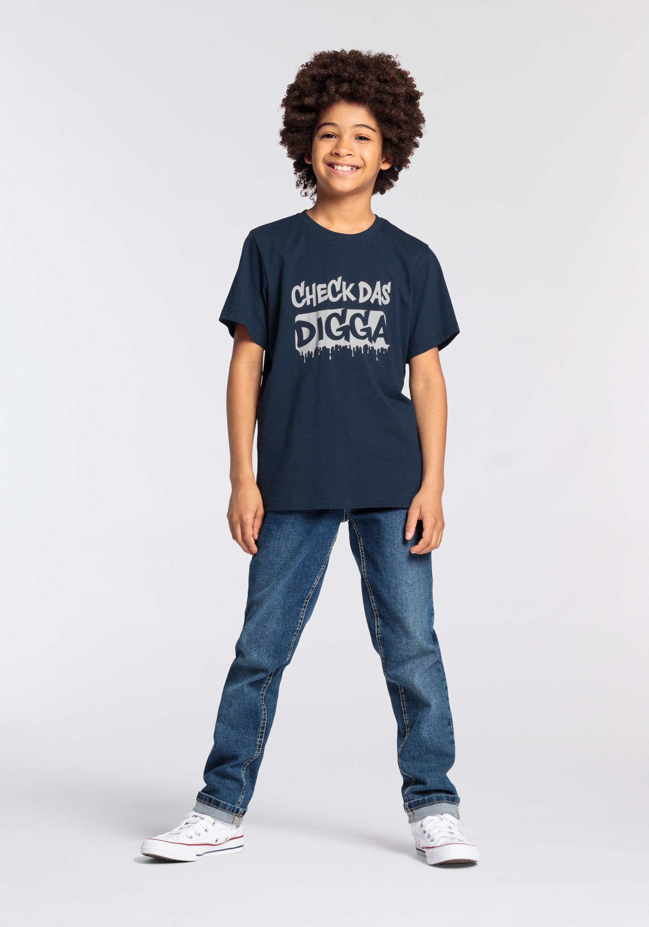 OTTO für DIGGA«, bei DAS Jungen »CHECK bestellen Sprücheshirt T-Shirt KIDSWORLD