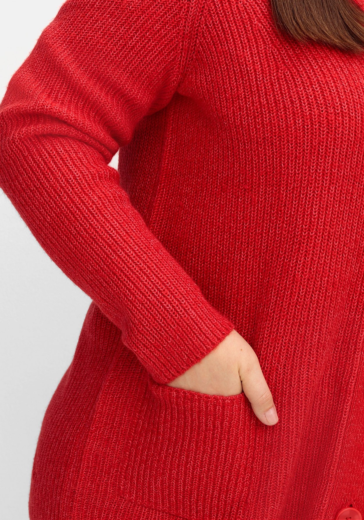 Sheego Strickjacke »Strickjacke im Patentstrick, weicher Baumwollmix«, im Patentstrick, weicher Baumwollmix