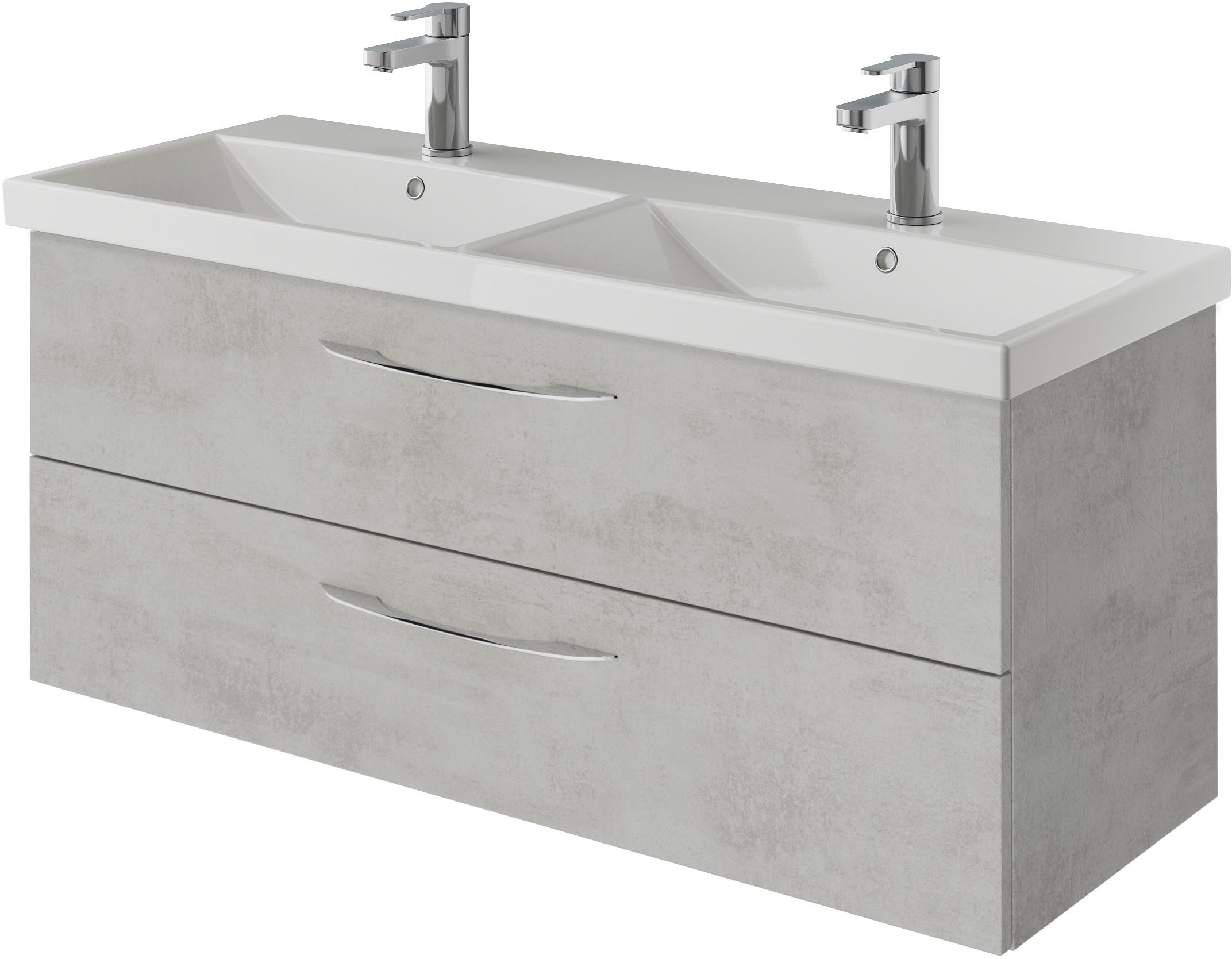 Saphir Badmöbel-Set »Serie 4035 2-teilig, Keramik-Doppelwaschtisch mit LED-Spiegel«, (Set), Doppel-Waschplatz inkl Türdämpfer, 120 cm breit, 2 Schubladen