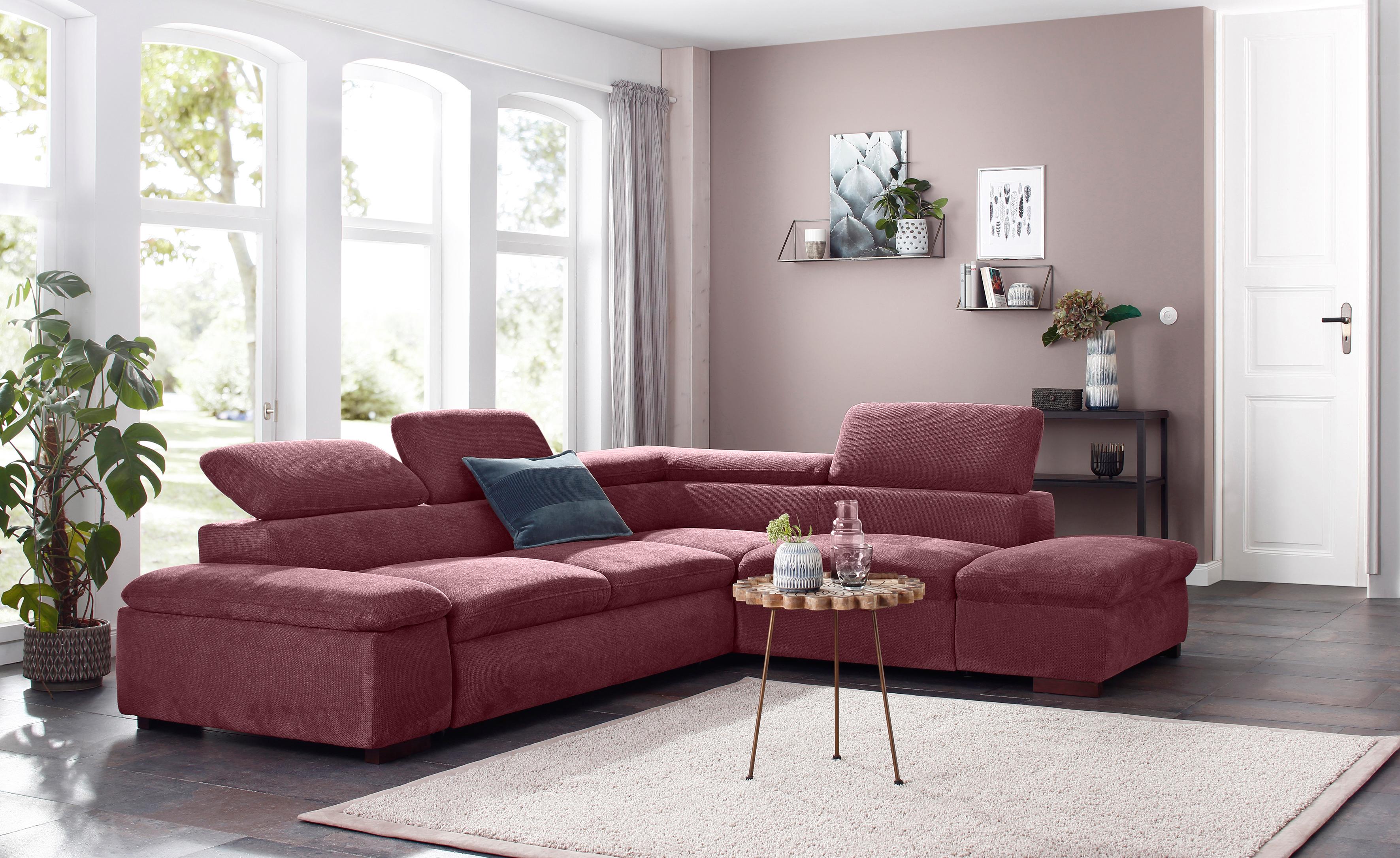OTTO home Ecksofa "Alberto L-Form" mit Kopfteilverstellung, wahlweise mit Schlaffunktion