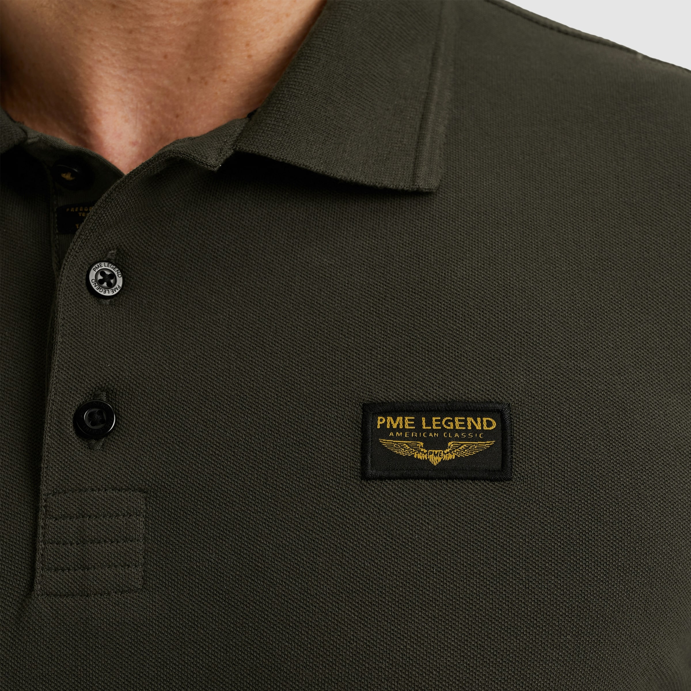 PME LEGEND Langarm-Poloshirt, mit Logo Stickerei