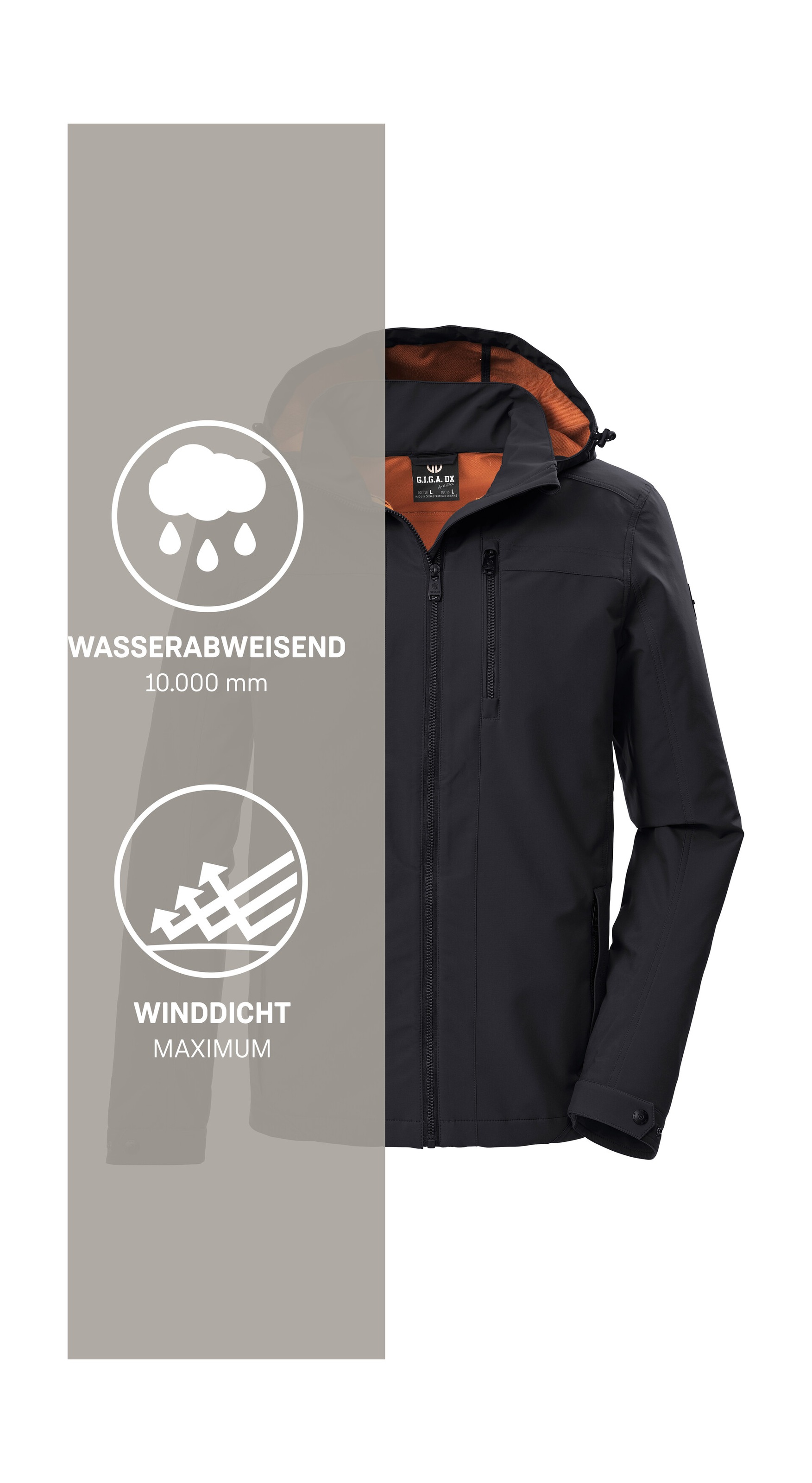 G.I.G.A. DX by killtec Softshelljacke »GS 108 MN SFTSHLL JCKT« Wasserabweisende Softshelljacke mit abnehmbarer Kapuze