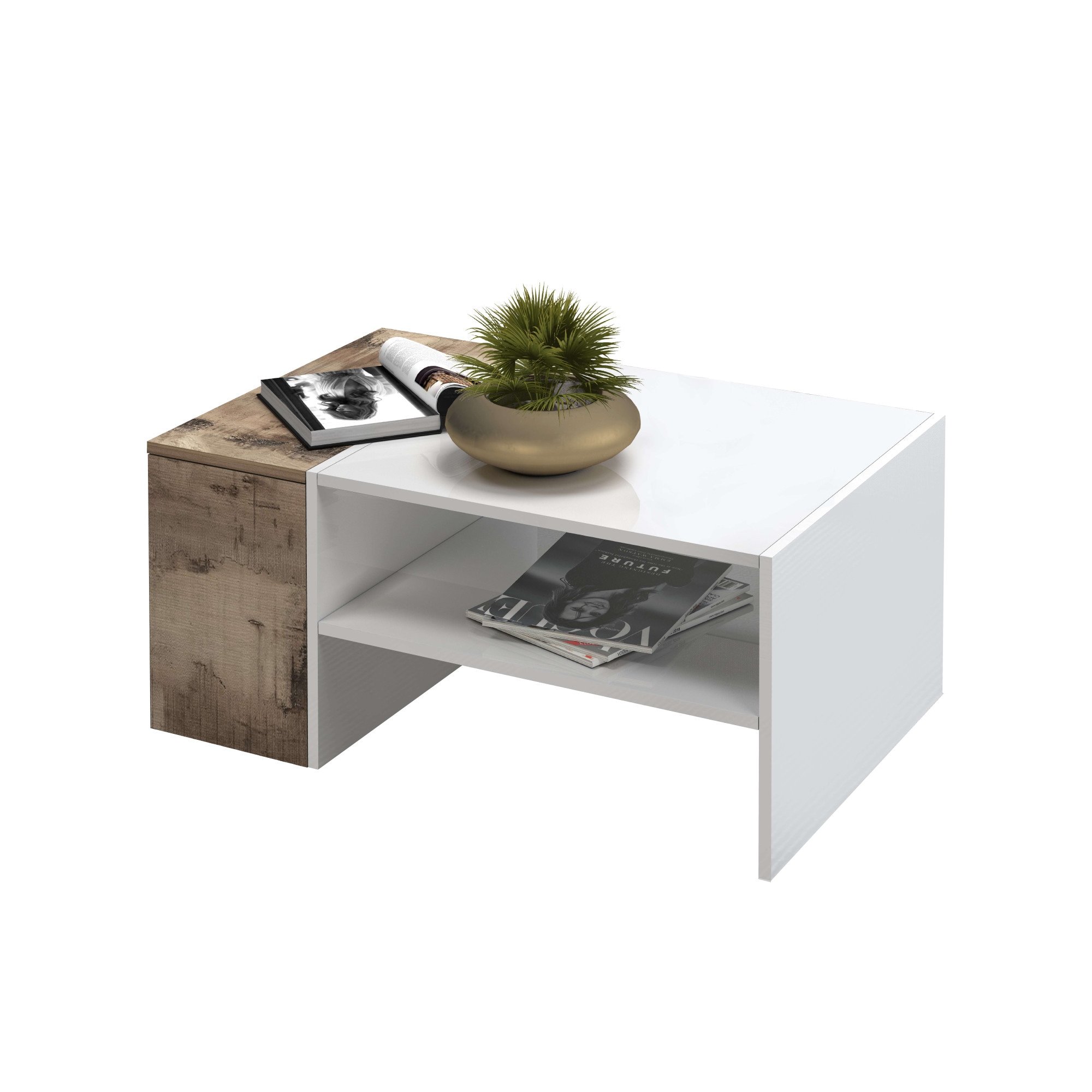 INOSIGN Couchtisch »Coro, Couchtisch, Couchtisch mit seitlichem Stauraum,Sofatisch«, Länge 90 cm, mit zwei Ablagefächern davon eines geschlossen