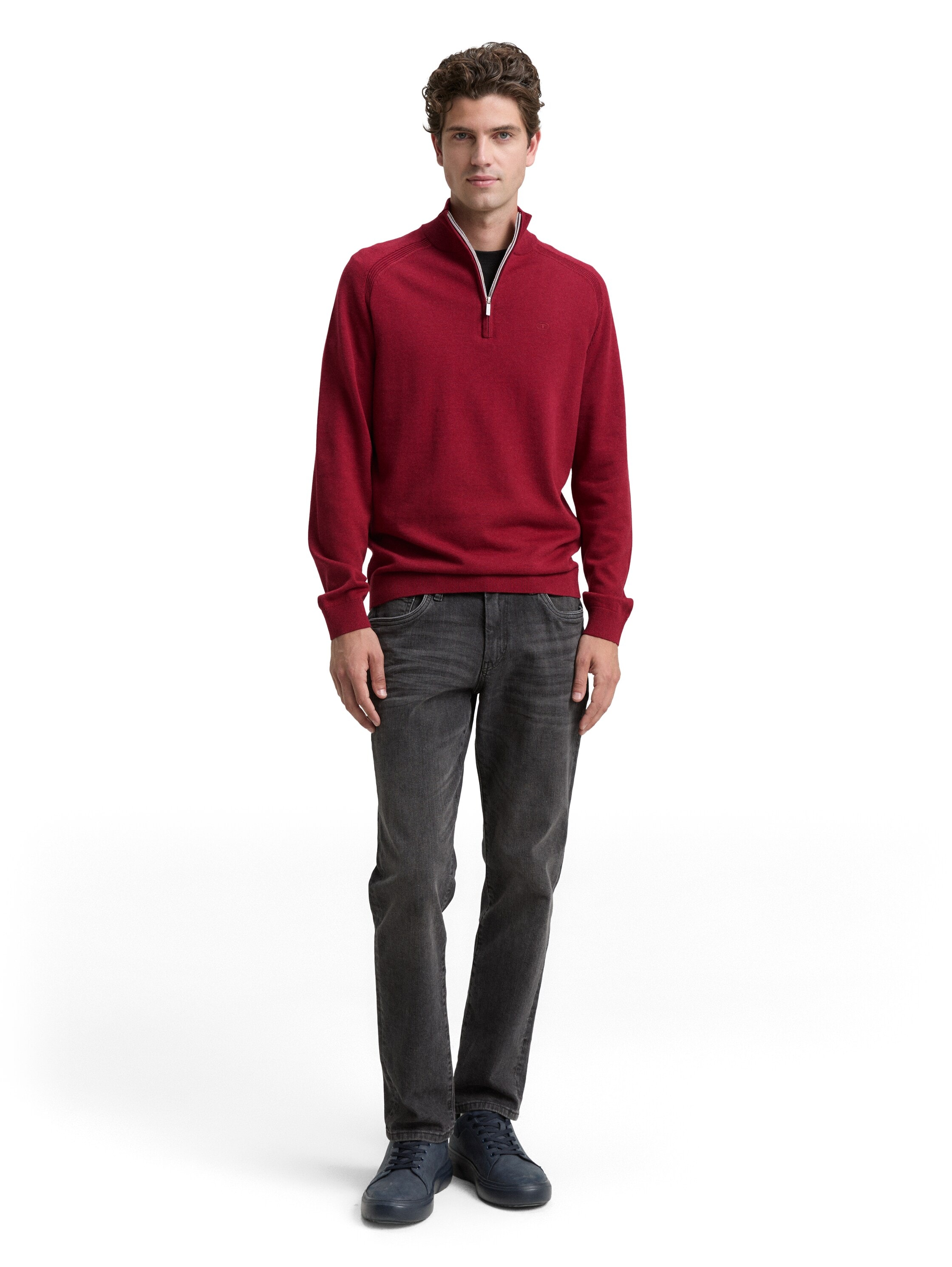 TOM TAILOR Troyer, mit Logo Stickerei