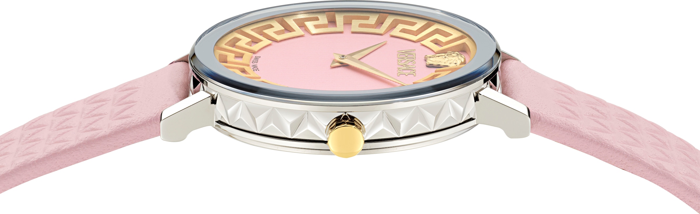 Versace Quarzuhr »VERSACE DAEDALUS« Armbanduhr, Damenuhr, Swiss Made, Lederarmband, analog, Saphirglas