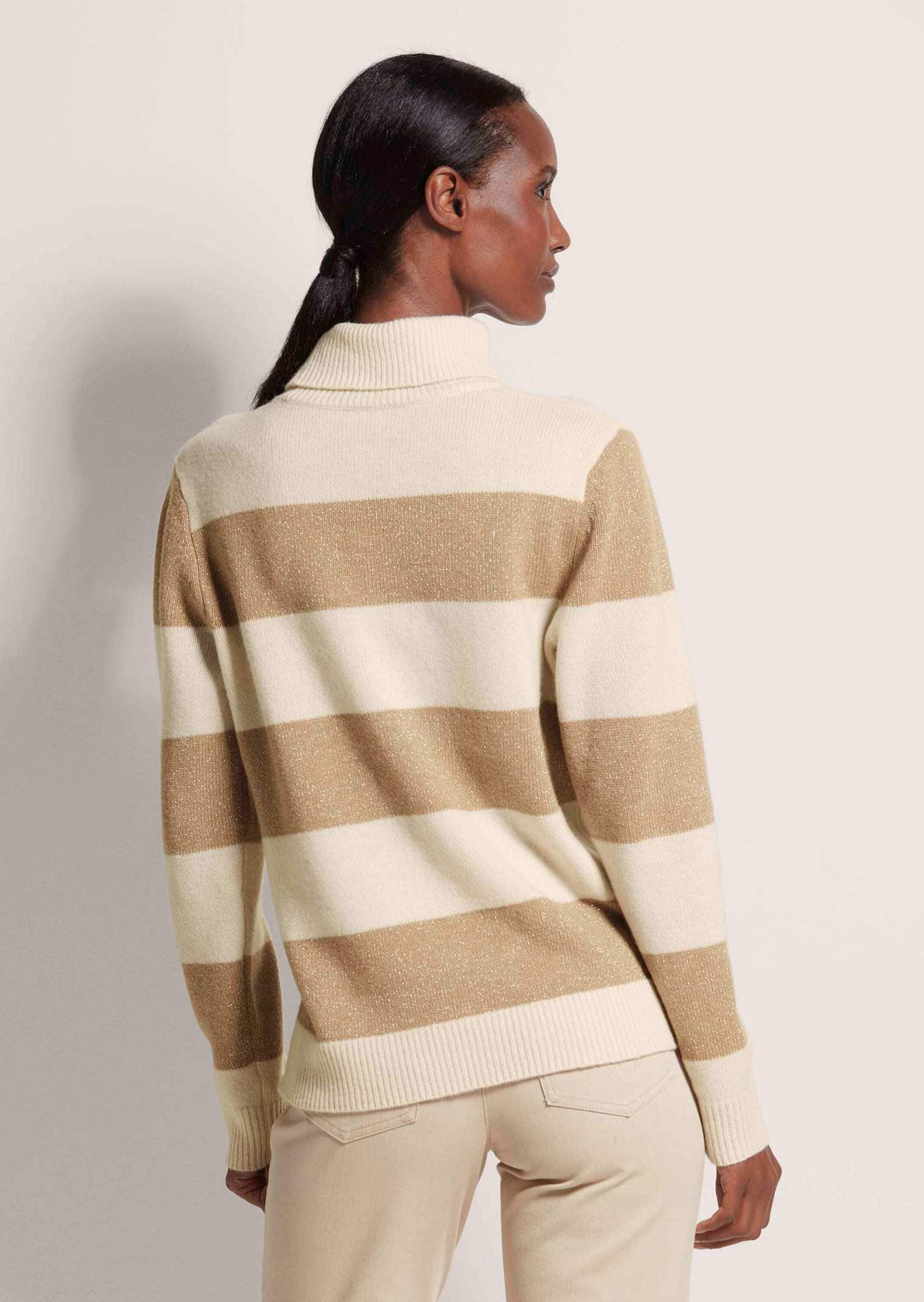MADELEINE Longpullover »Pullover Stehkragen-Pullover mit Blockstreifen«