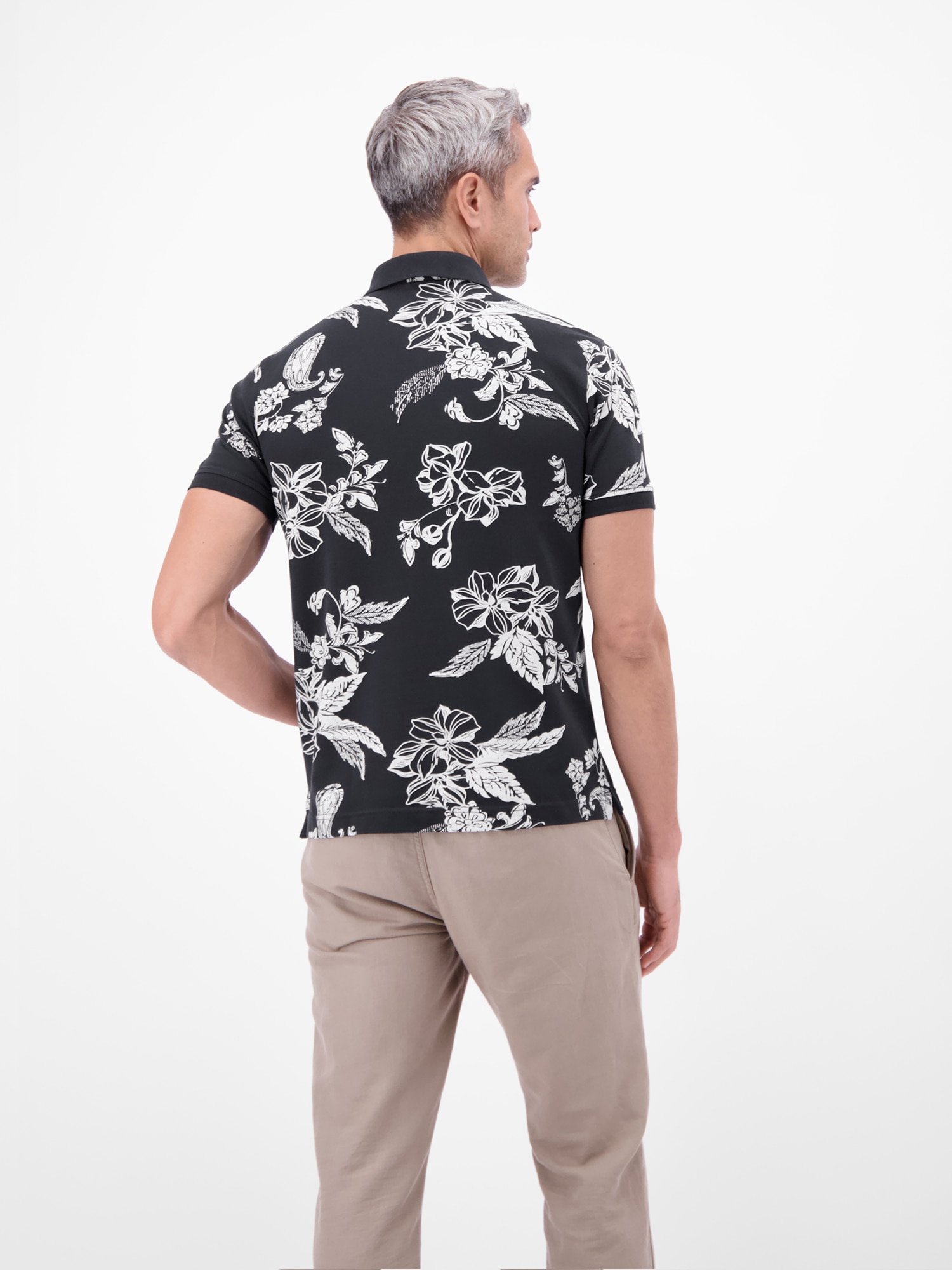 LERROS Poloshirt »Poloshirt mit floralem All-over-Print, 100 % Baumwolle«