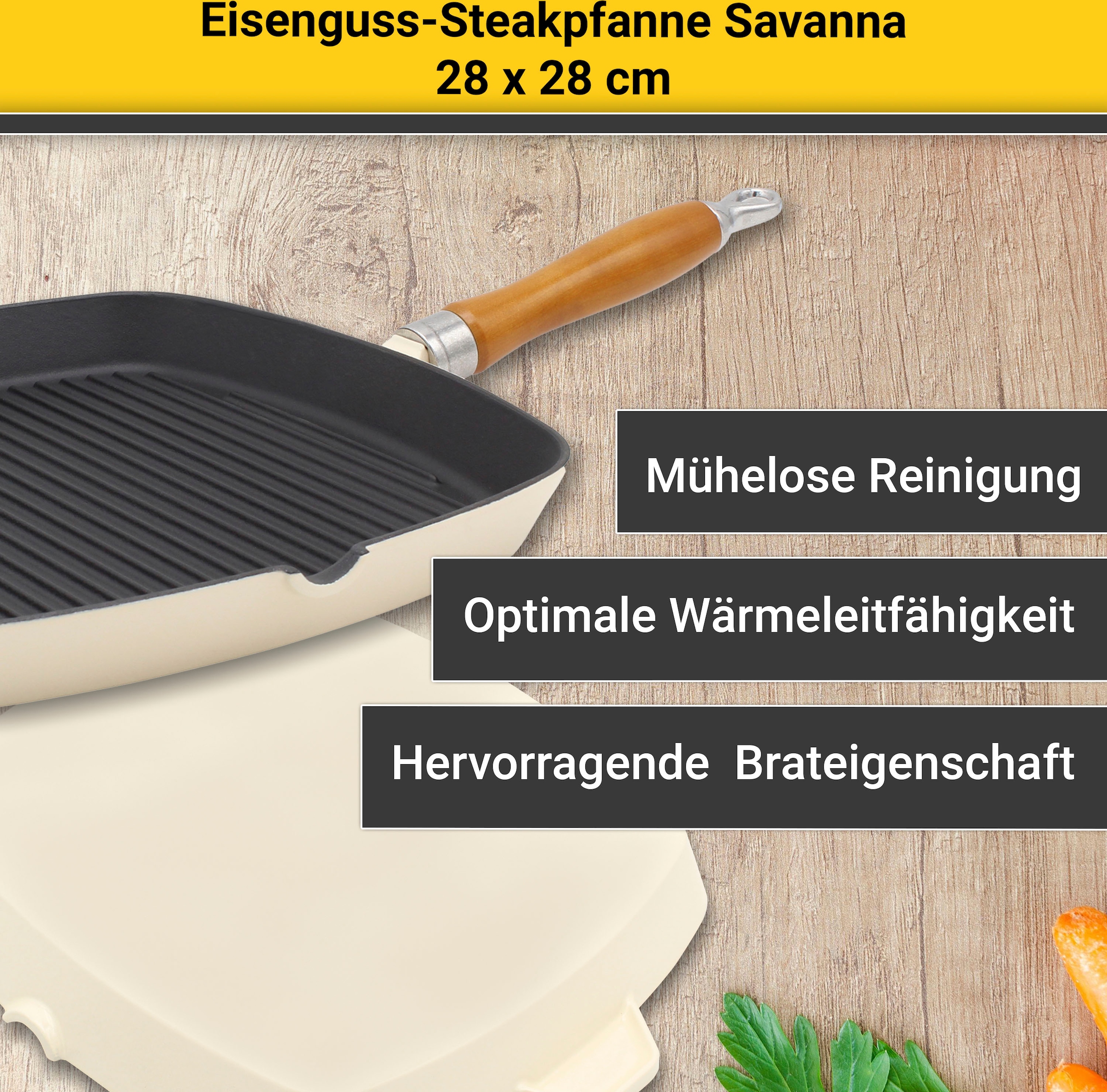 Krüger Steakpfanne »Savanna«, Eisen, 28x28 bei Induktion cm, OTTO