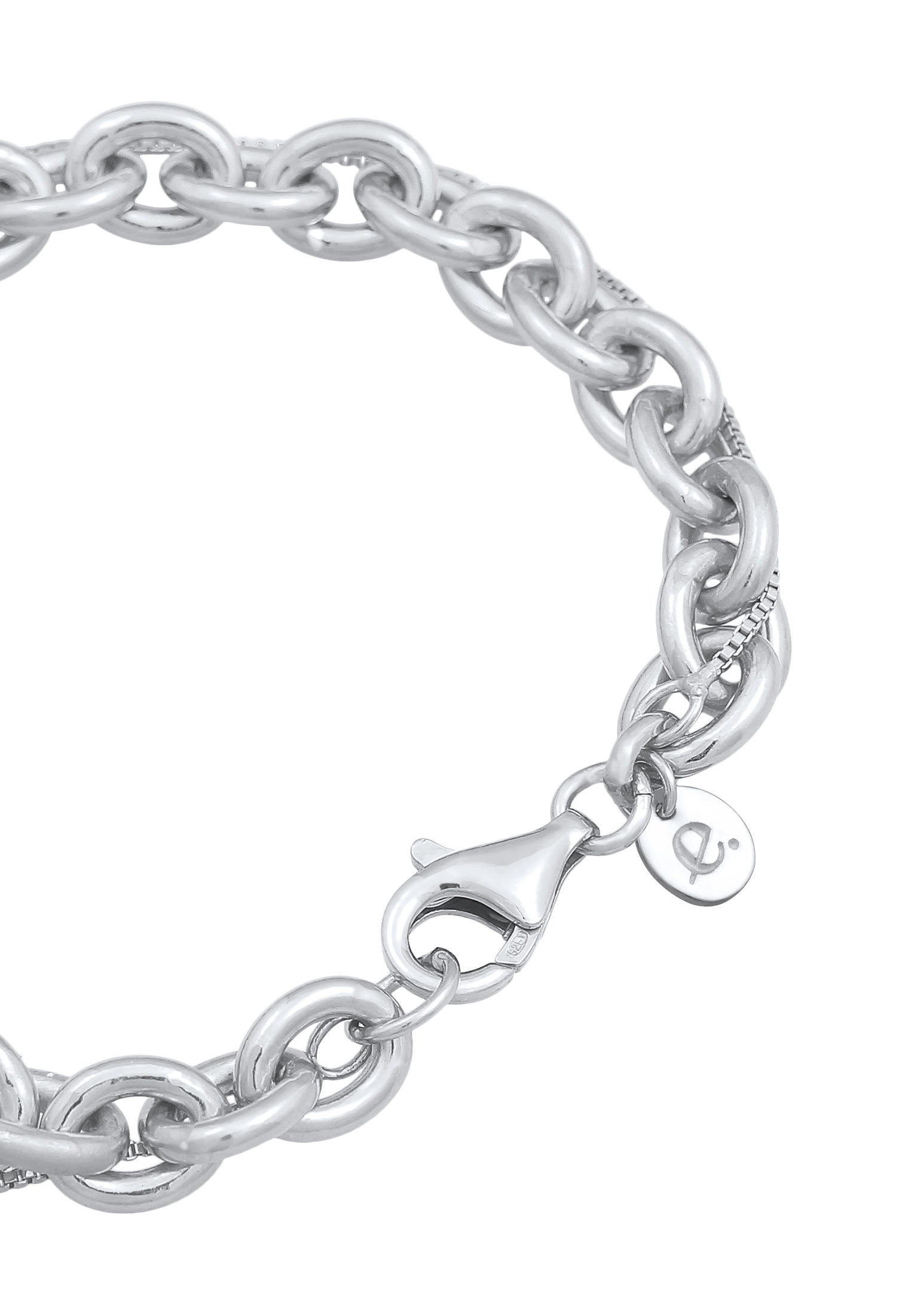 Elli Premium Armkette »Armband Glieder Layer Look 925 Silber rhodiniert«
