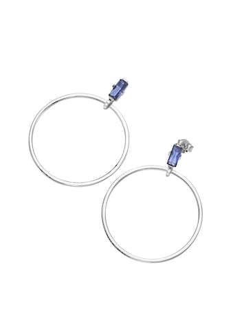 Paar Ohrhänger »Ohrhänger Behang Ring, Zirkonia und Kristallsteine, Silber 925«