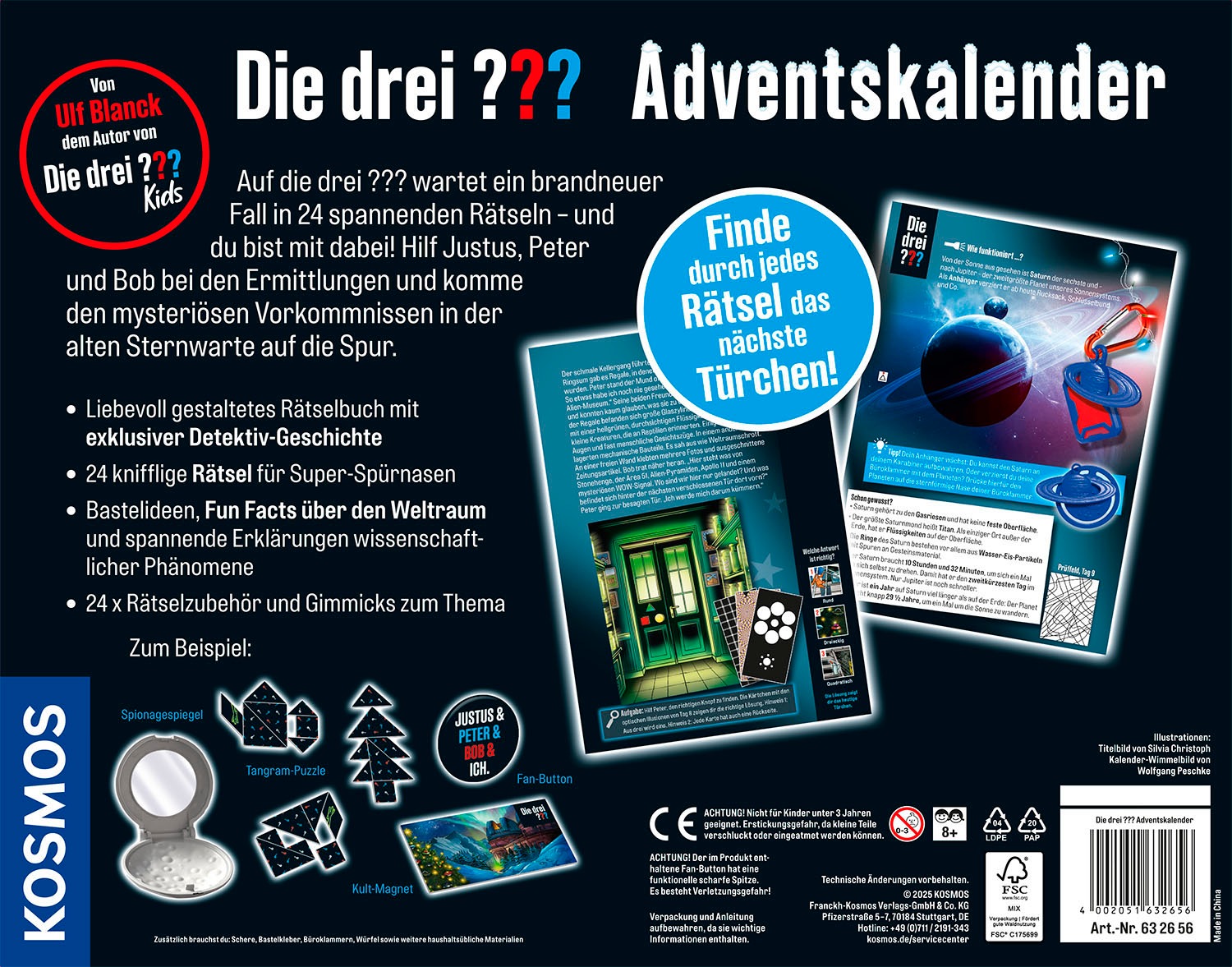 Kosmos Spielzeug-Adventskalender »Die drei ??? - 2025«, ab 8 Jahren