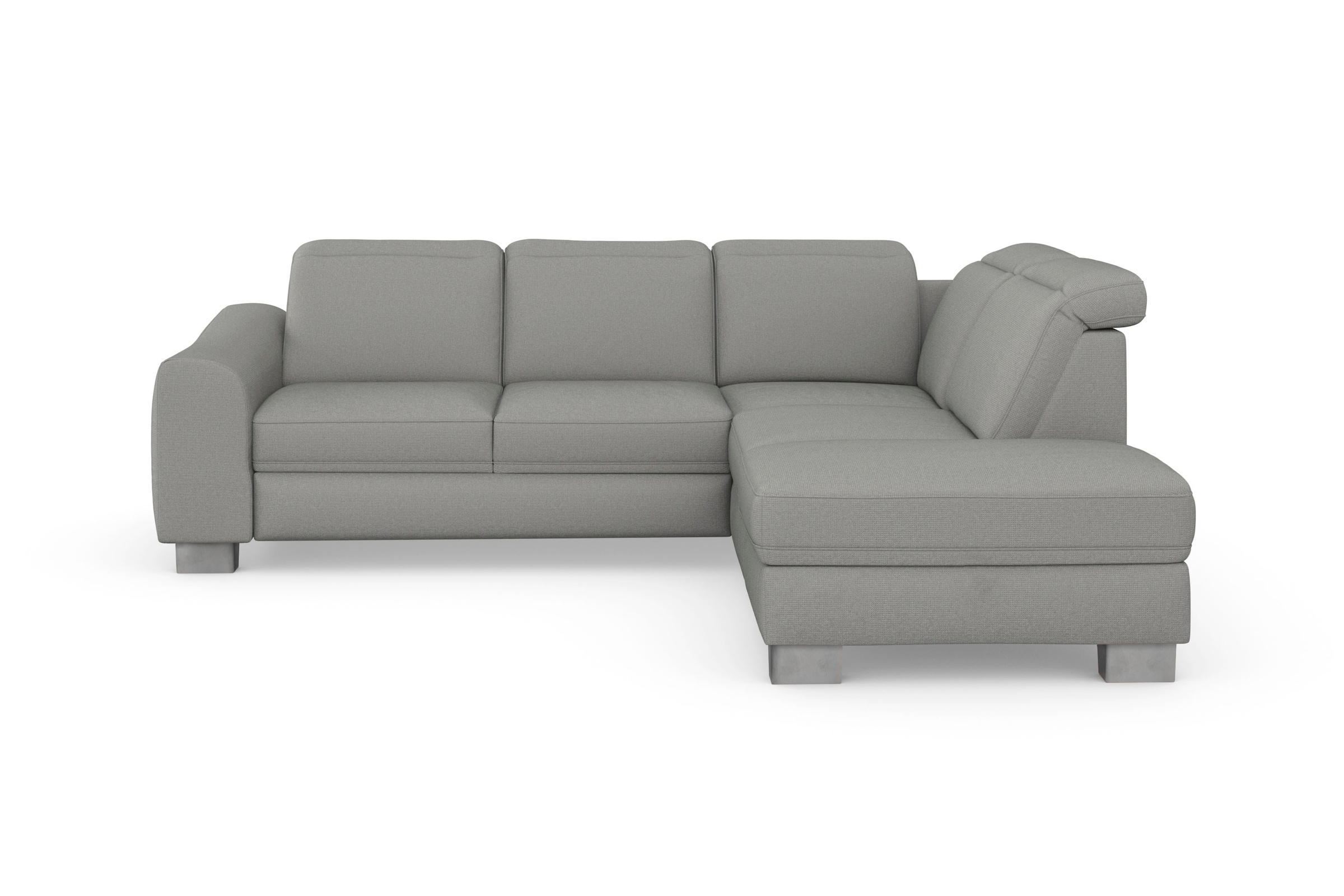 sit&more Ecksofa »Dundee L-Form«, mit Federkern und Edelstahlfüßen, wahlweise mit Kopfteilverstellung