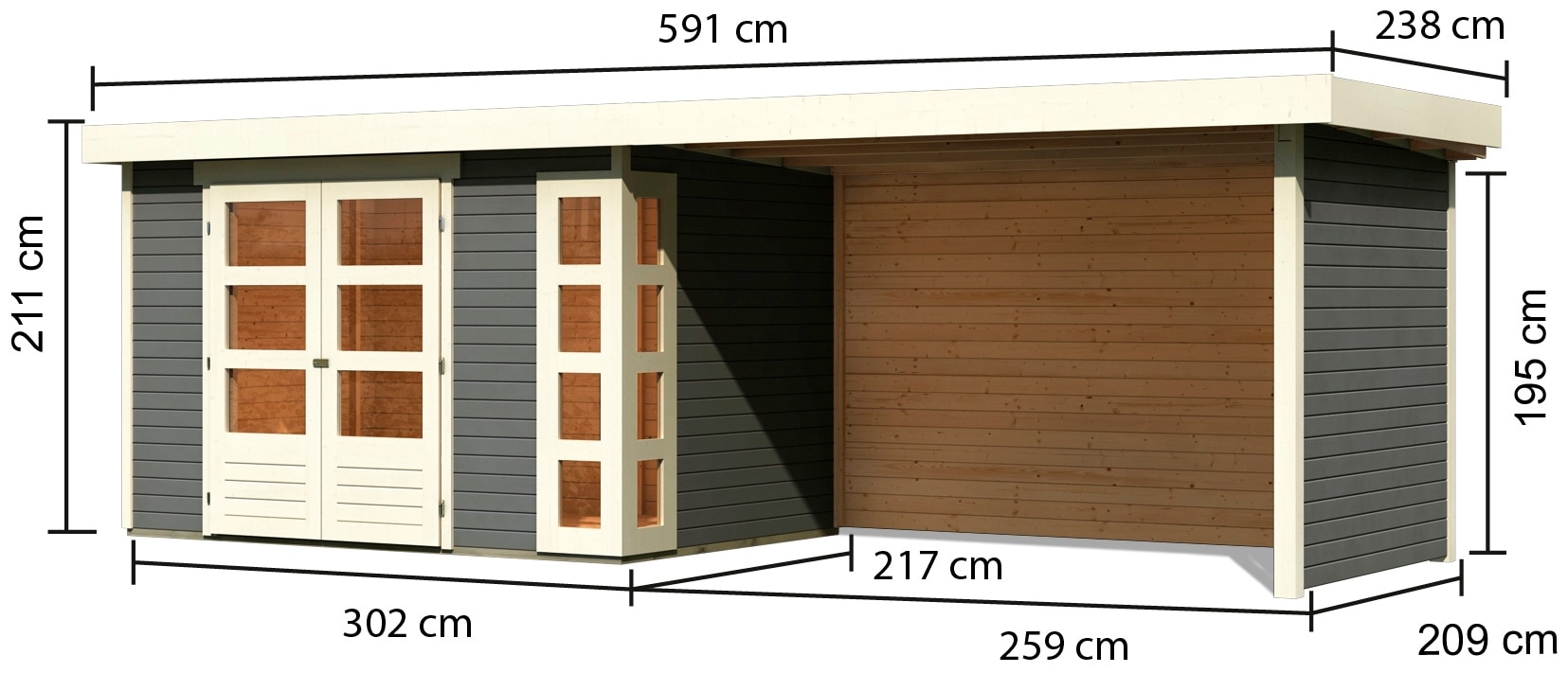 Karibu Gartenhaus »Nordsee 4«