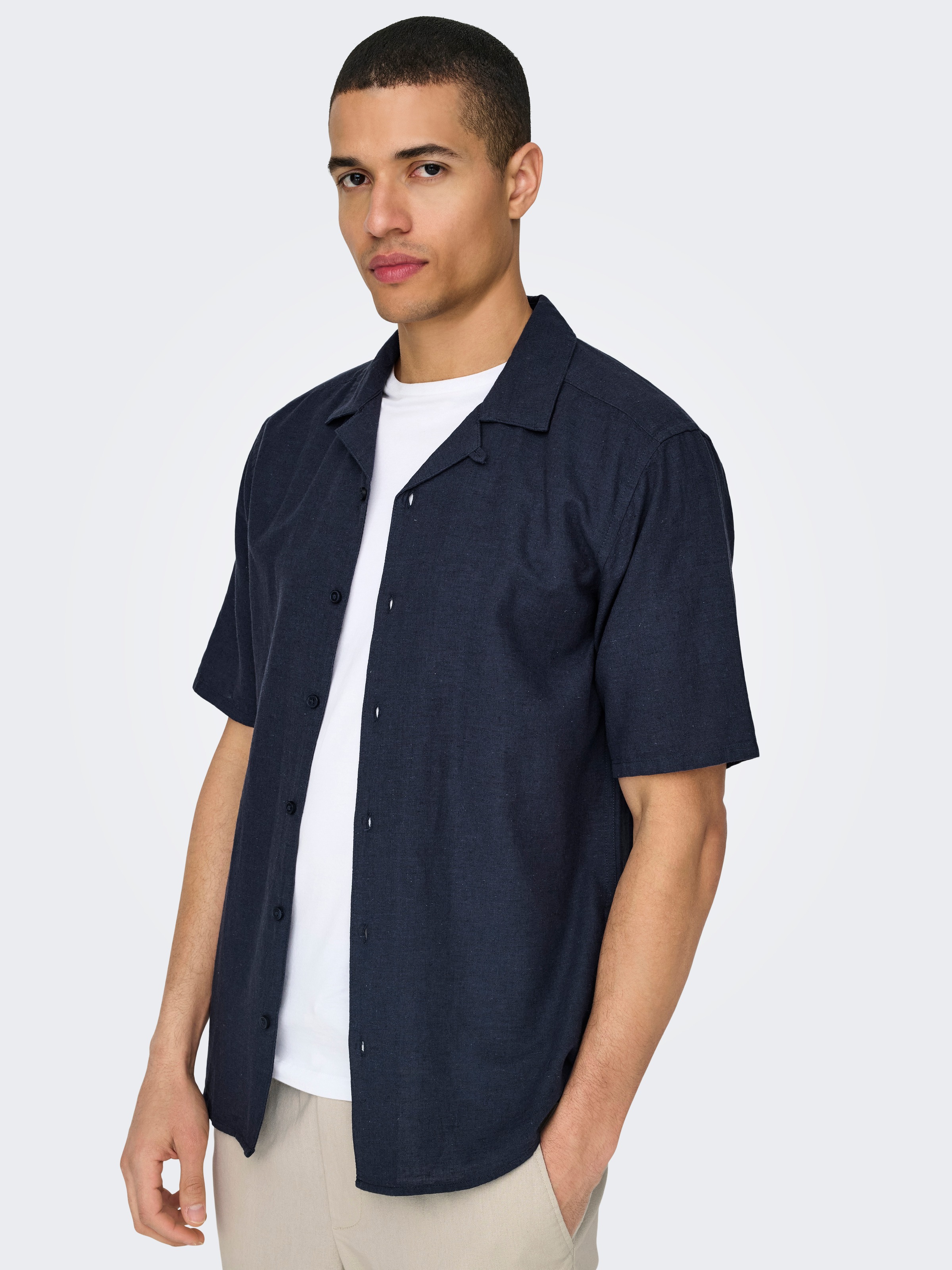 ONLY & SONS Kurzarmhemd »ONSCAIDEN SS SOLID RESORT LINEN NOOS«