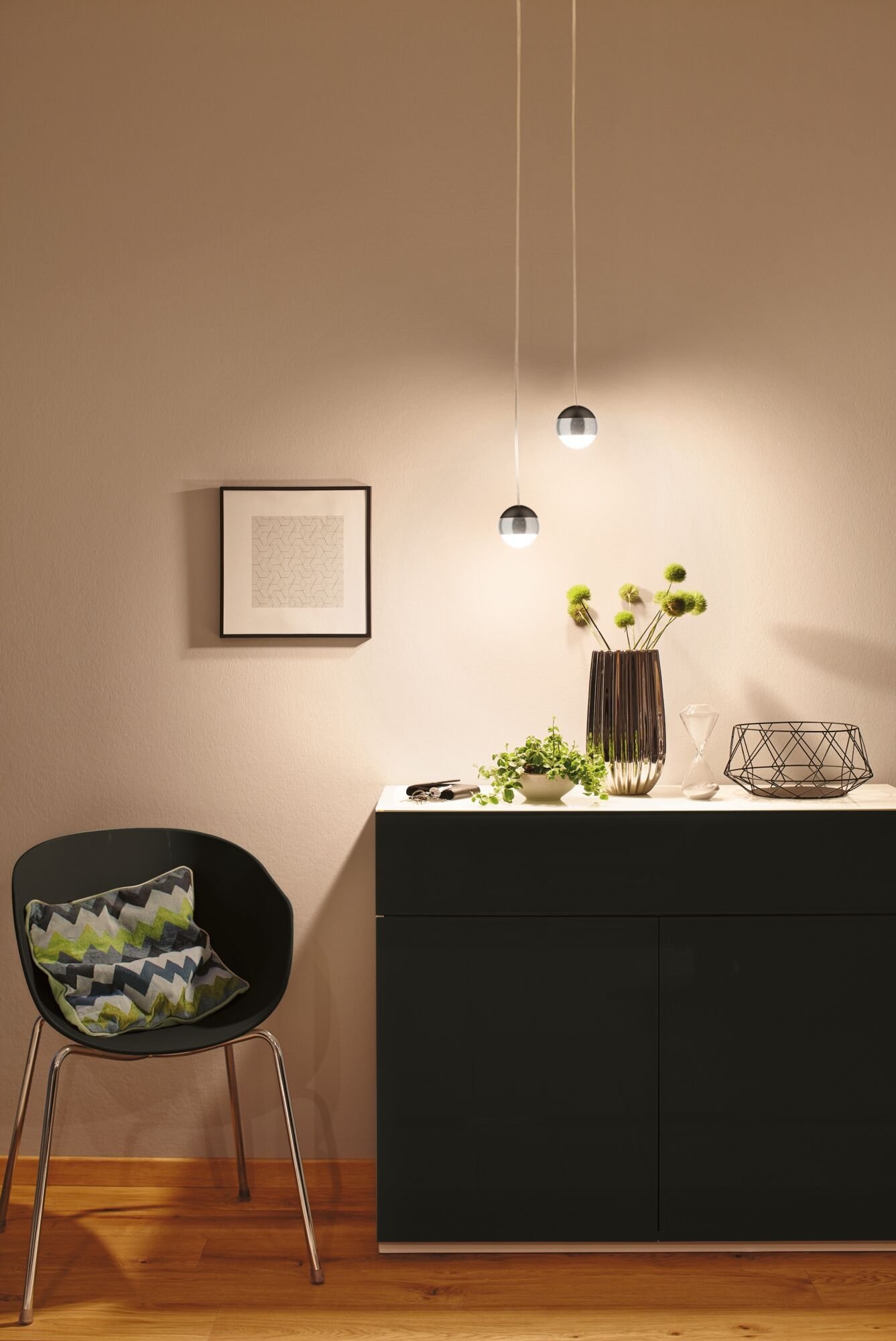 Paulmann Schienensystem-Leuchten »URail Pendel Capsule II 400lm 6,3W 2700K 230V Schwarz matt, Chrom«, dimmbar