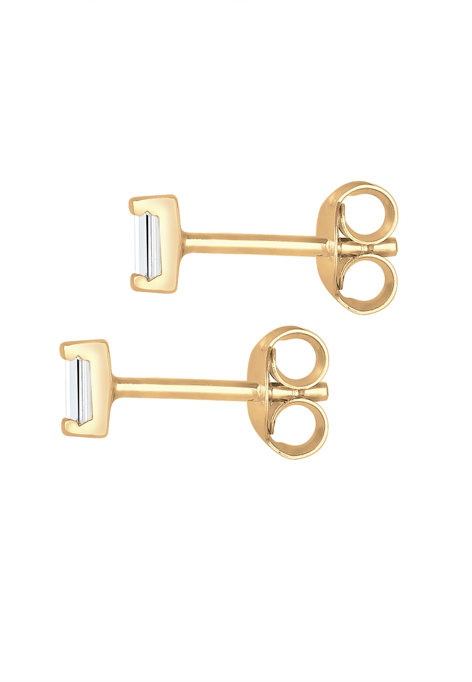Elli Premium Paar Ohrstecker »Ohrringe Minimal Geo Topas Edelstein Zart 585 Gelbgold«