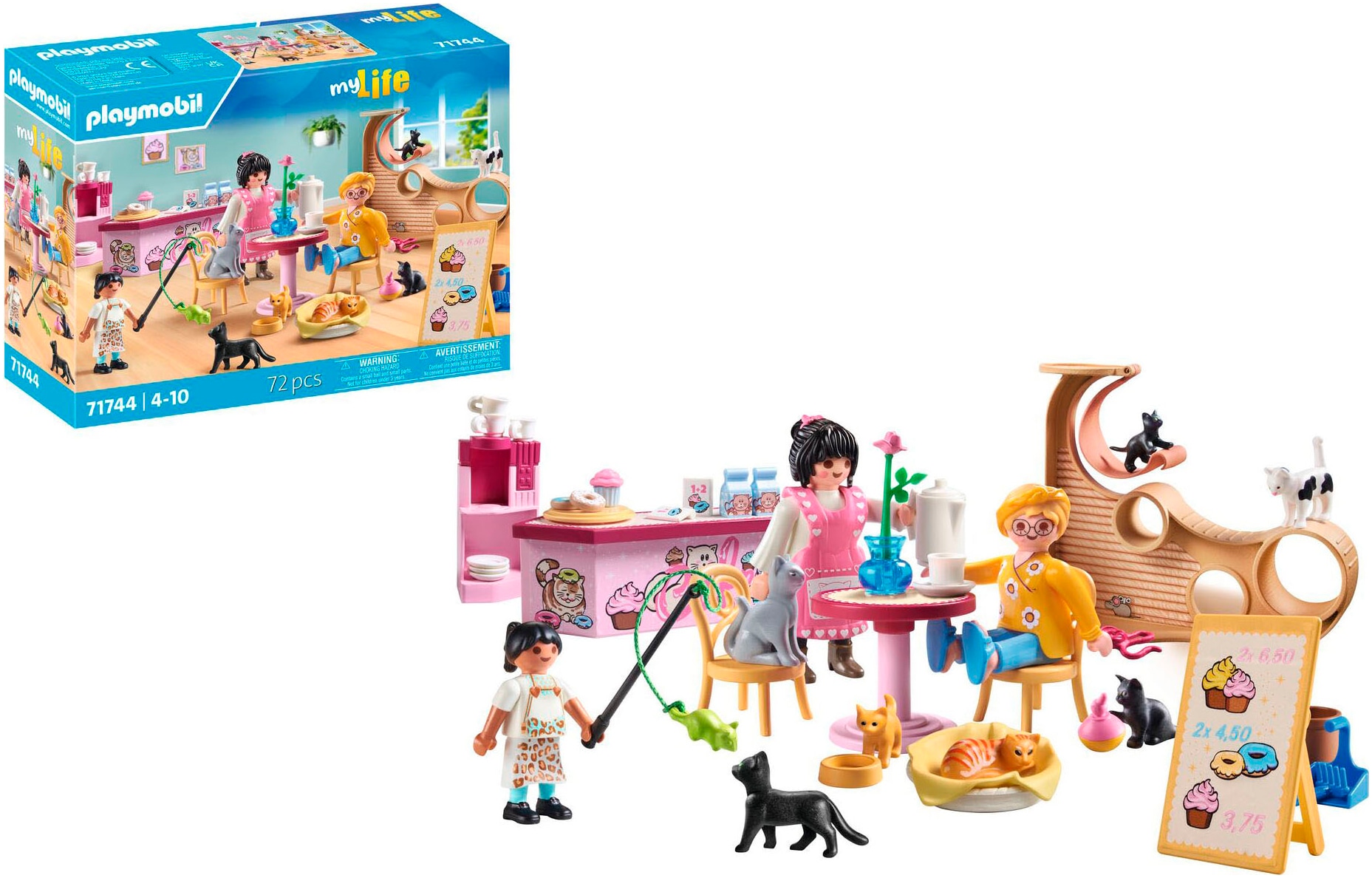 Playmobil® Konstruktions-Spielset »Katzencafe (71744), Playmobil My Life«, (72 St.), Made in Europe