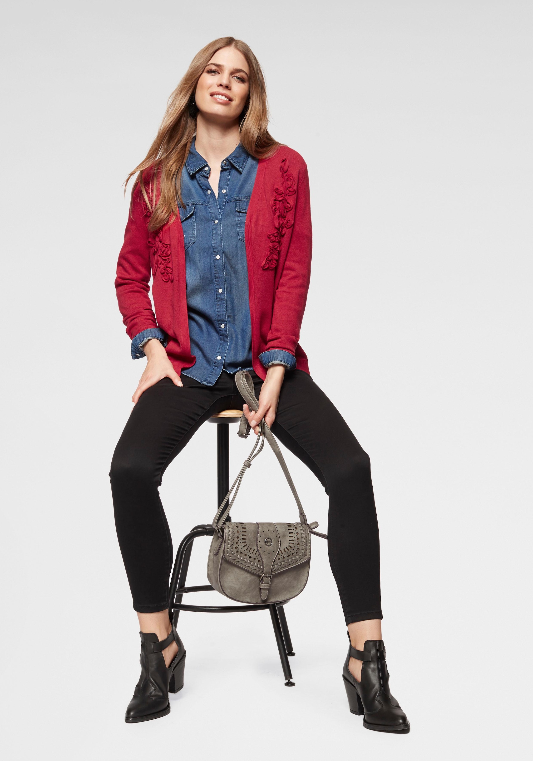 Vila Jeansbluse »VIBISTA« in leichter Used-Waschung