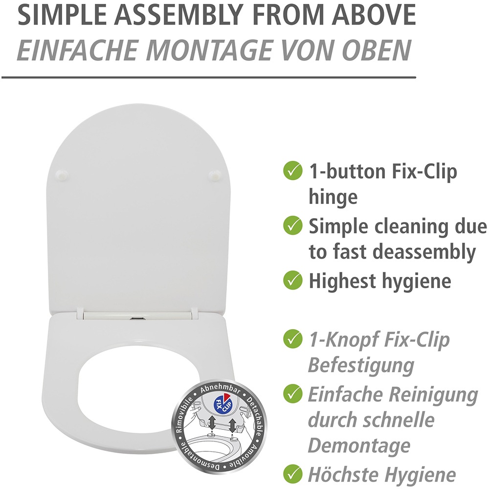 WENKO WC-Sitz »Modell Galati«, aus Duroplast, ultraflach, D-Form, mit Absenkautomatik