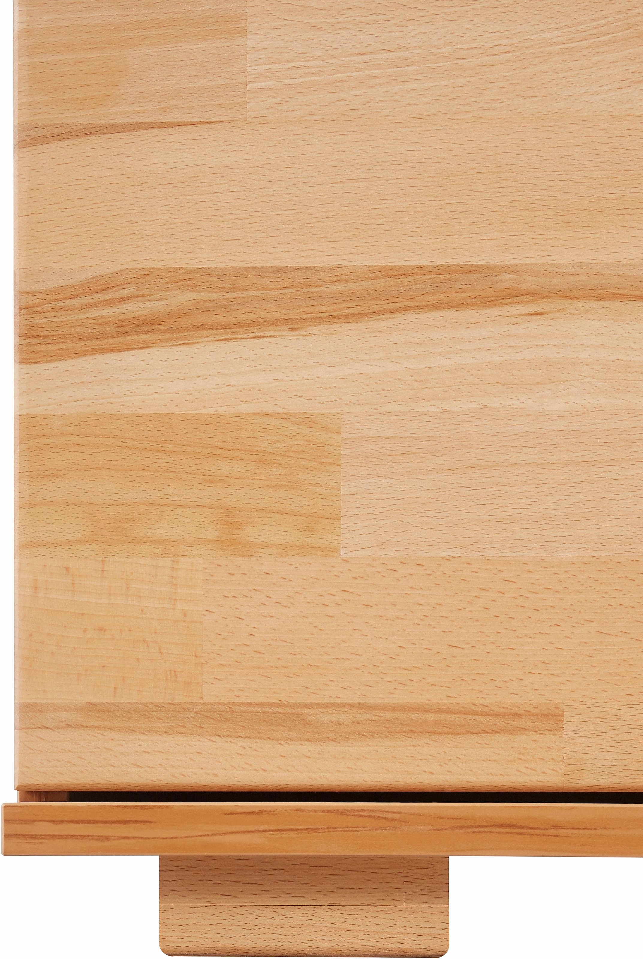 Home affaire Sideboard »Ribe,200cm breit,40 cm tief,4 Schubladen Oberplatte aus Glas«, Kernbuche massiv, Holzwerkstoff, 4Türen,4 Schubladen, Griffmulden