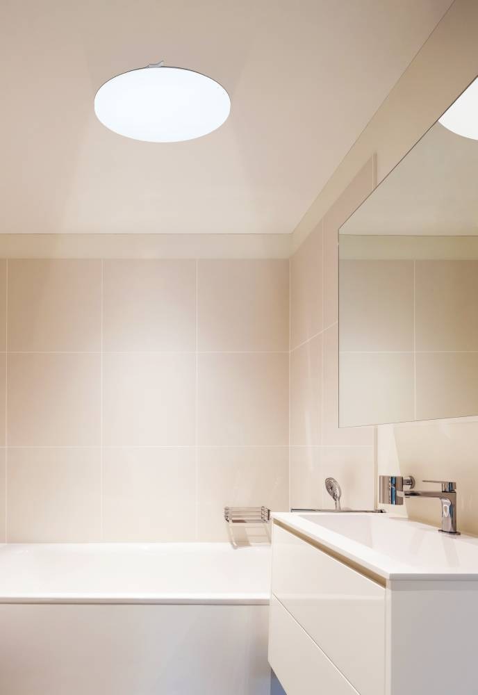 EGLO LED Deckenleuchte »FRANIA Deckenlampe, weiß, geringe Aufbauhöhe, 1x14,6 Watt, Büro, IP44«, 1 flammig, Leuchtmittel LED-Board | LED fest integriert, Wohzimmer, Küche, Esszimmer, Flur, modern, rund, 1600 Lumen, 33x7cm