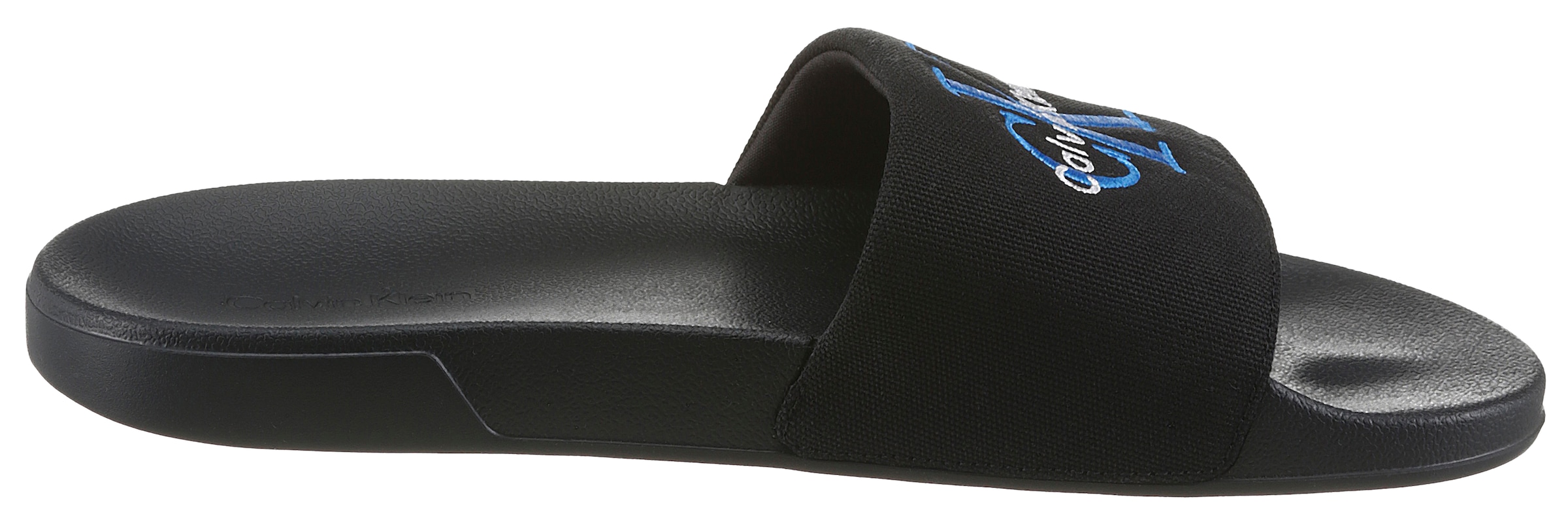 Calvin Klein Pantolette »ESS SLIDE CV«  Strandschuh, Pool Slides, Flat mit Textil-Riemen