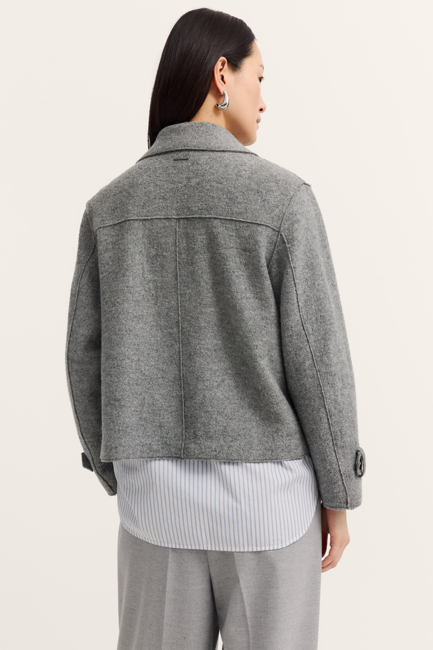 bugatti Wolljacke »Flexcity Stretch« im Loose Fit mit offenkantig gekochter Wolle