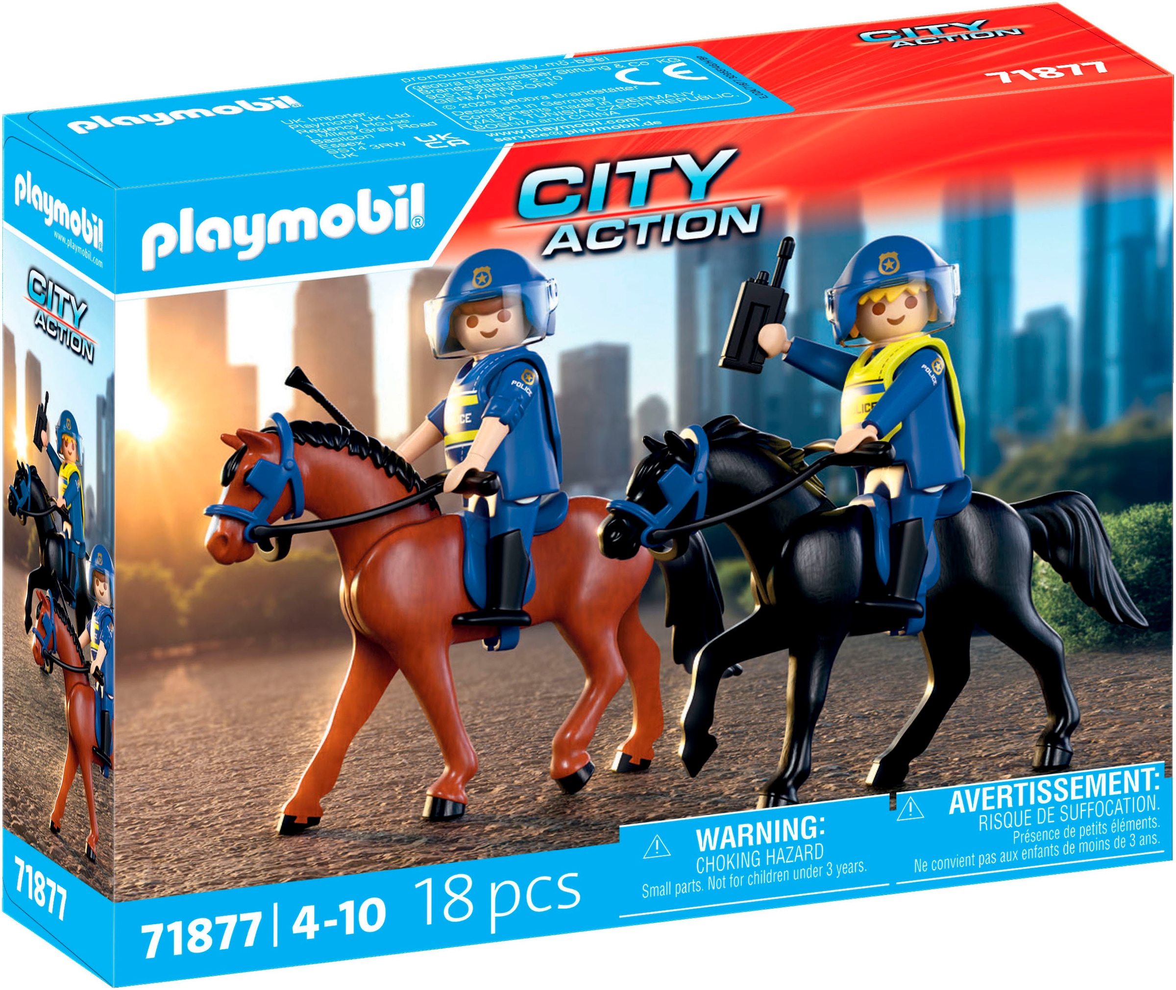 Playmobil® Konstruktions-Spielset »Polizeireiterstaffel (71877), Action Heroes«, (18 St.), Made in Europe