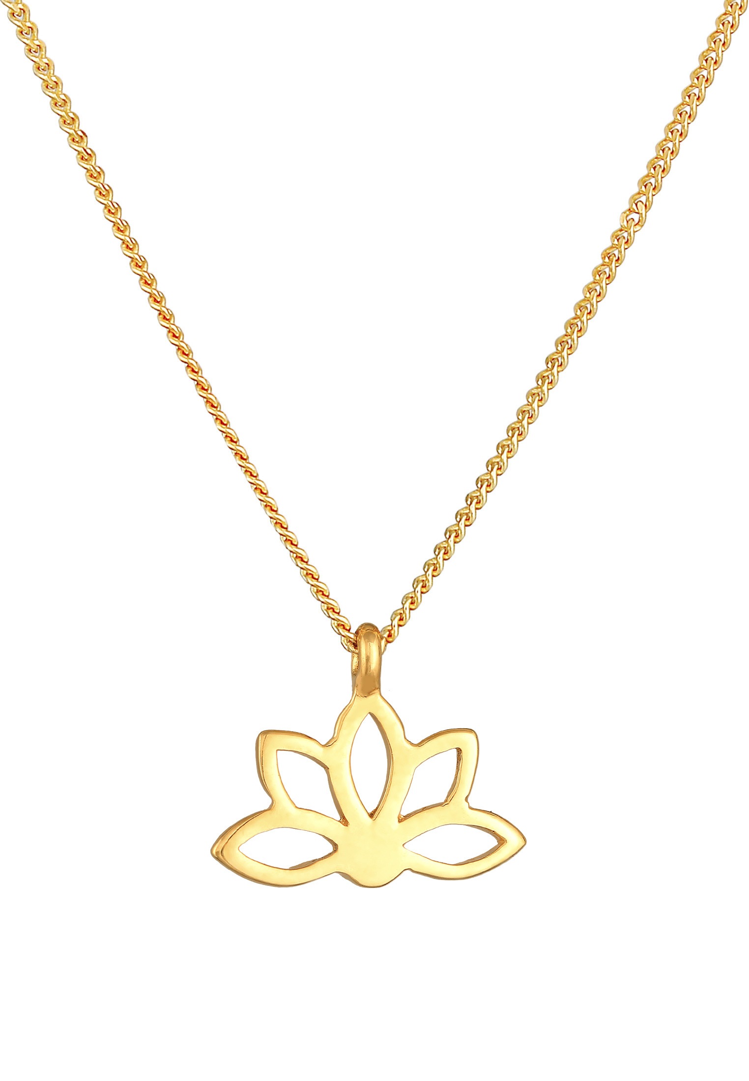 Elli Kette mit Anhänger »Halskette Lotusblume Blume Spirituell 925 Silber«